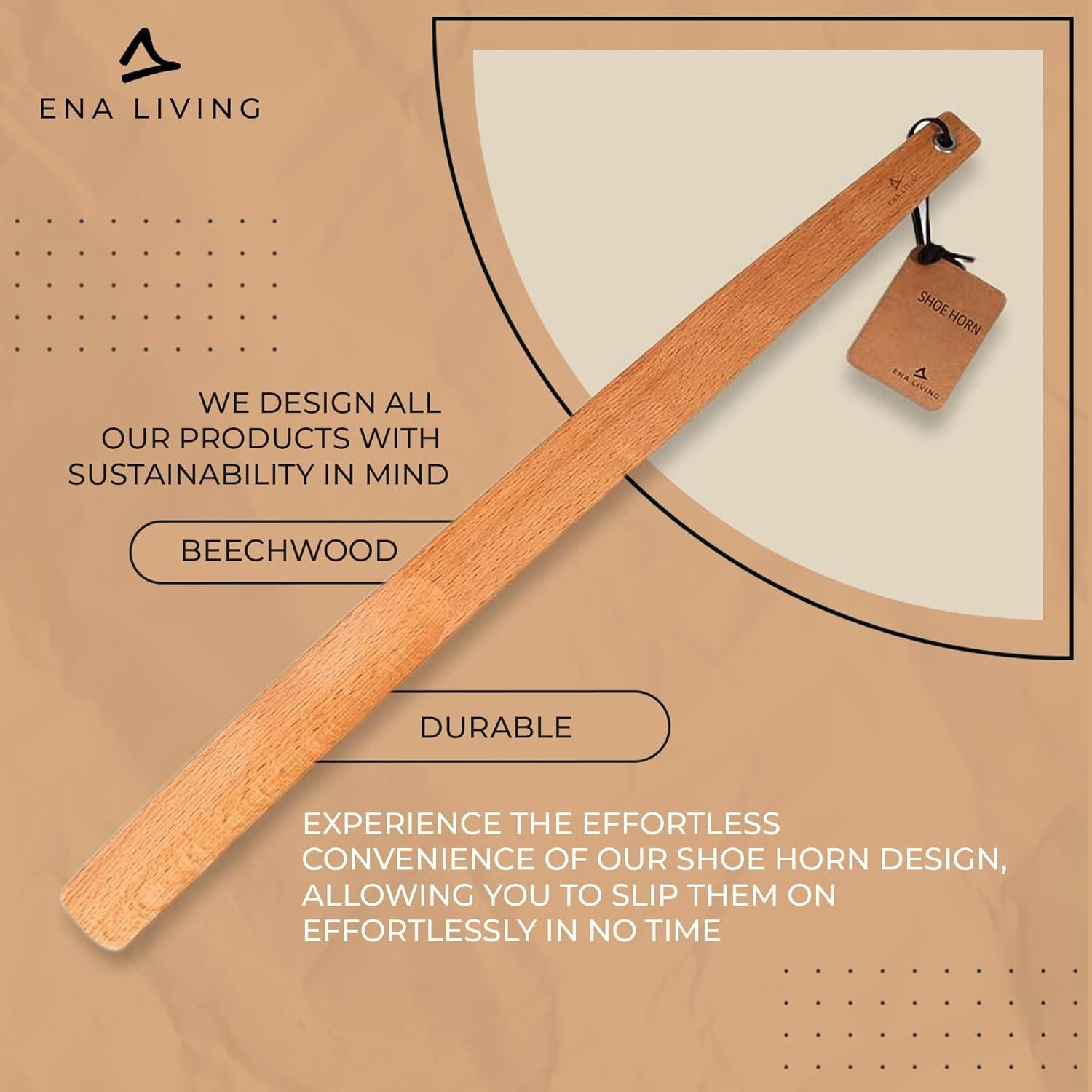 Cuerno de Zapato de Madera de Haya Abena 54.86 cm Mango Largo