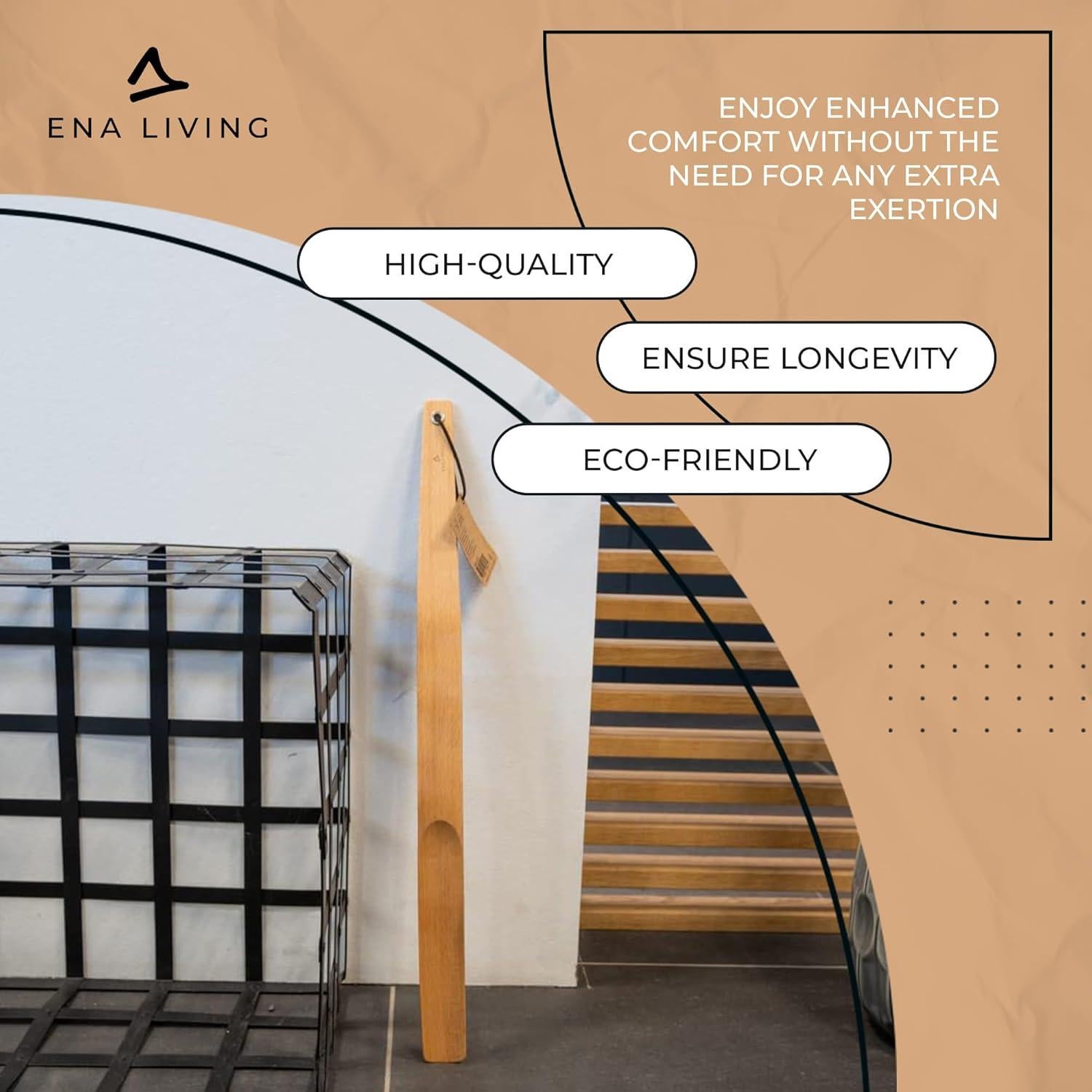 Cuerno de Zapato de Madera de Haya Abena 54.86 cm Mango Largo