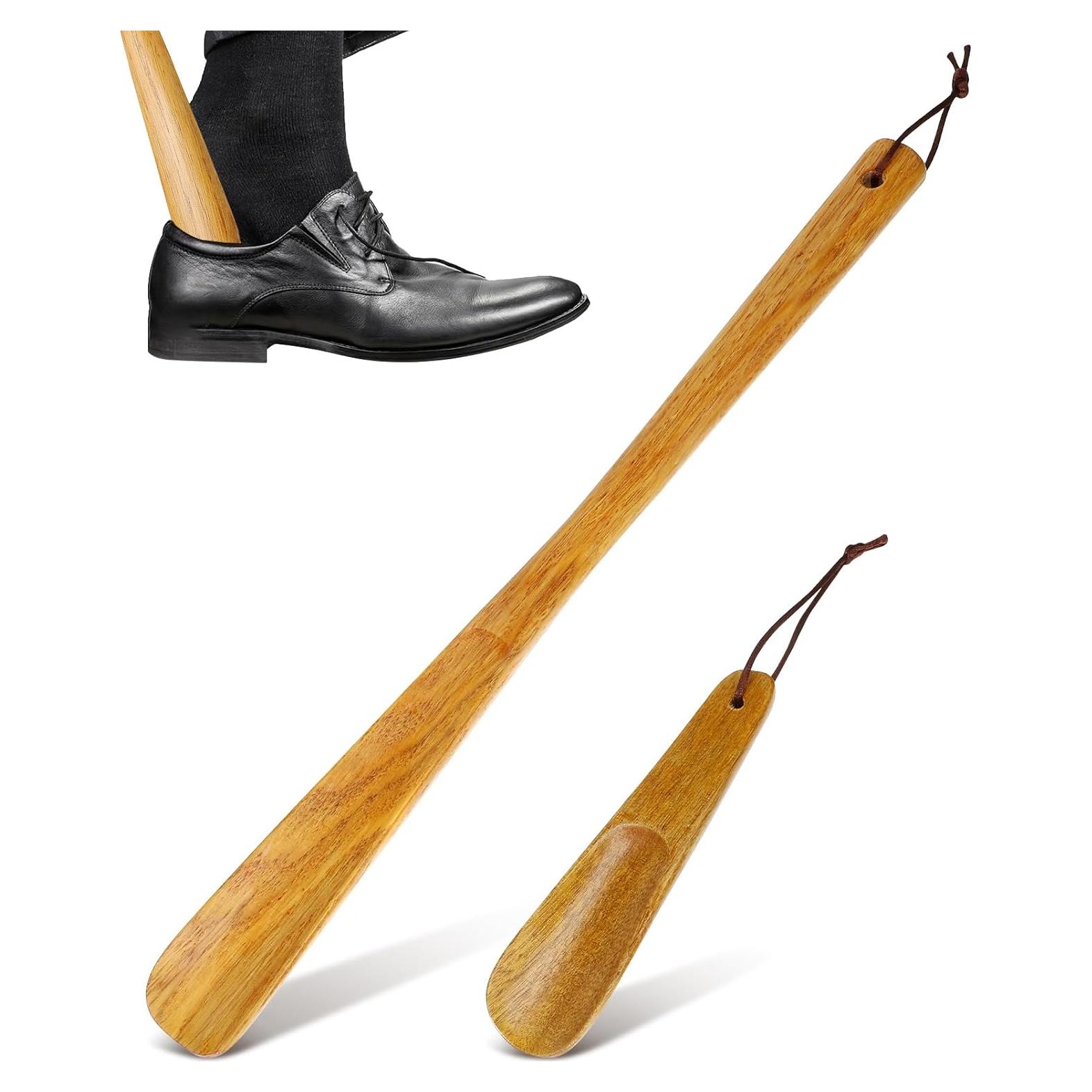 Calzadores de Madera GLEAVI - Juego 2 Piezas Largo 40cm y Corto 16cm