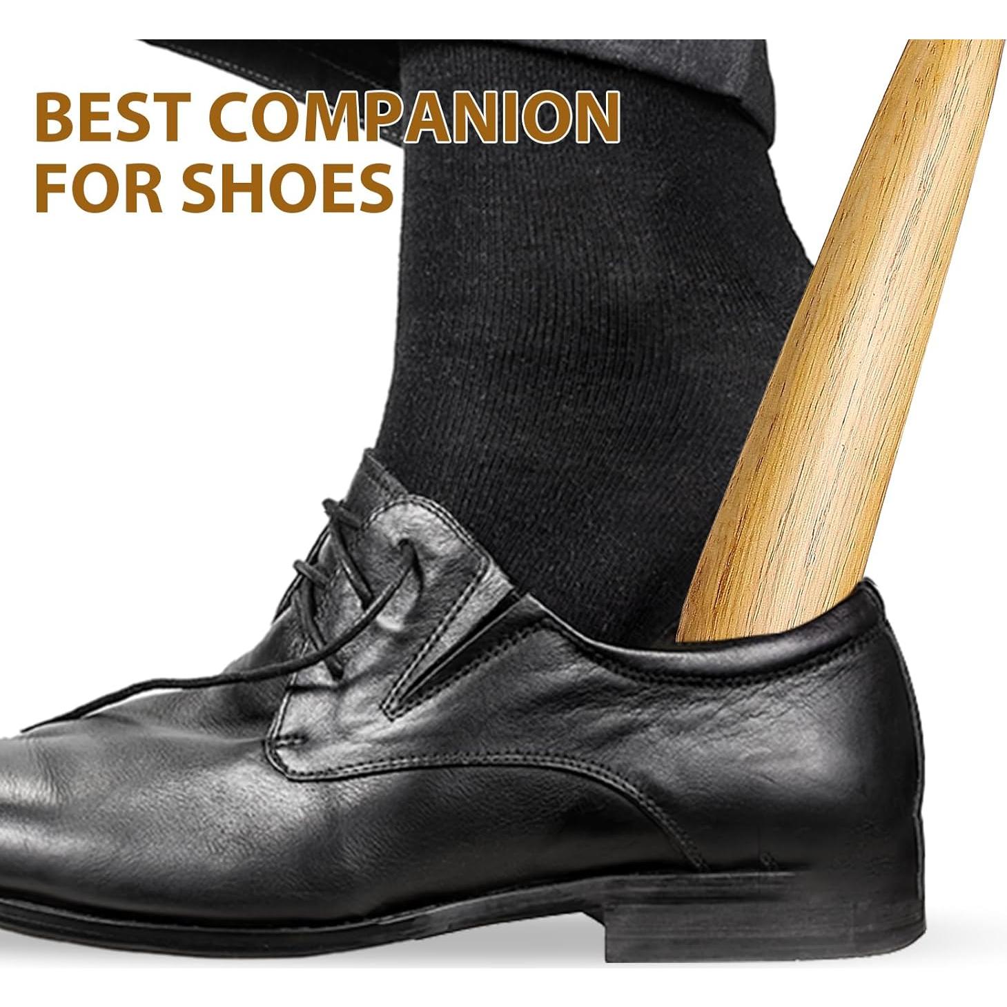 Calzadores de Madera GLEAVI - Juego 2 Piezas Largo 40cm y Corto 16cm