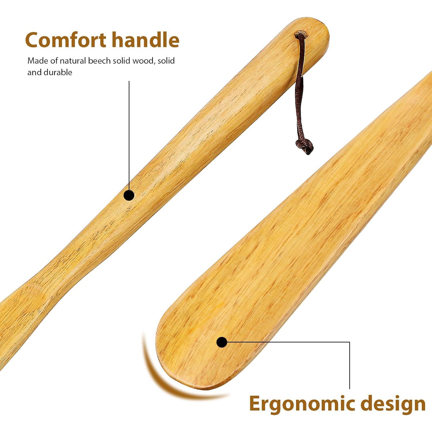 Calzadores de Madera GLEAVI - Juego 2 Piezas Largo 40cm y Corto 16cm