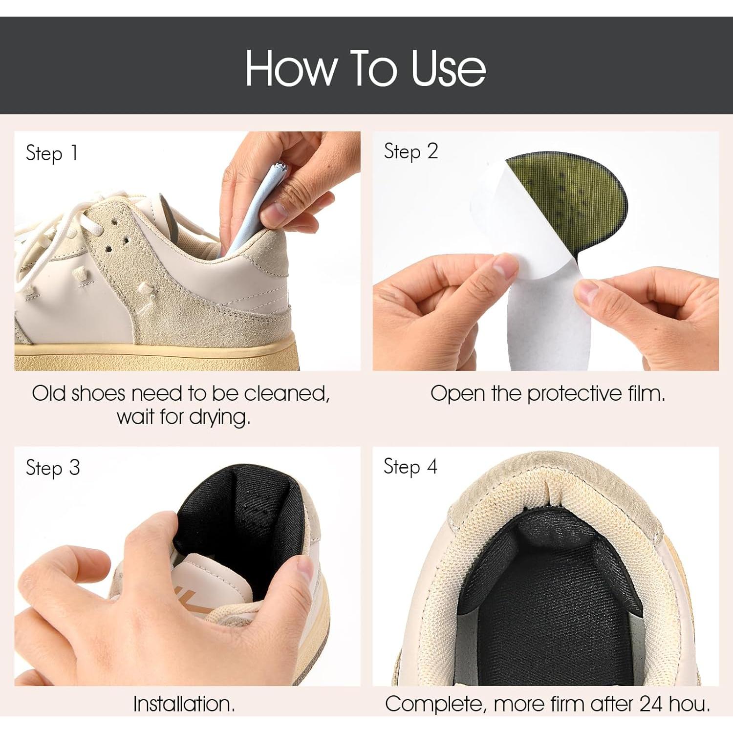 Almohadillas de Talón Adhesivas WY - 4 Piezas Reutilizables