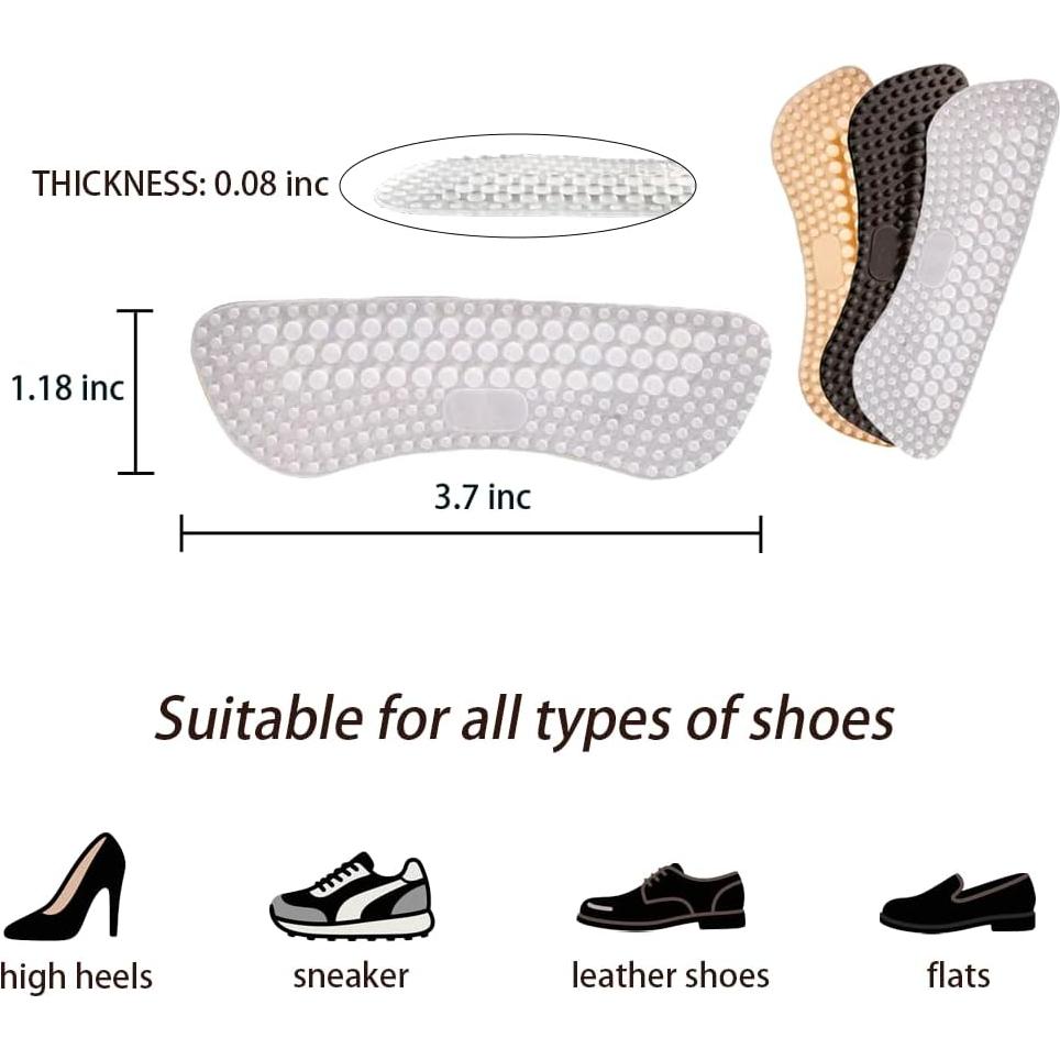 6 Pares de Agarraderas de Silicona JUZI para Talones - Gel Antideslizante