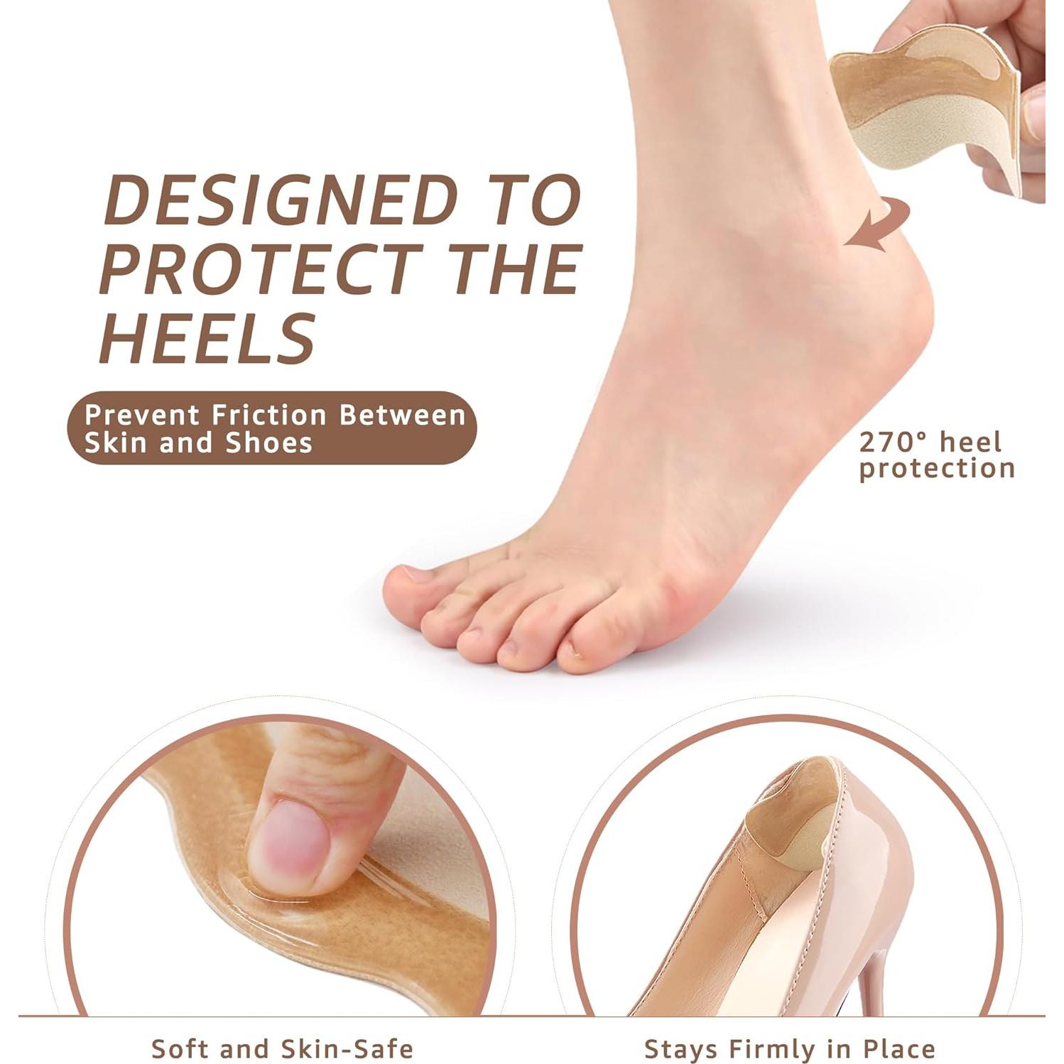 Almohadillas de Gel para Talón HiRui - 4 Pares Beige