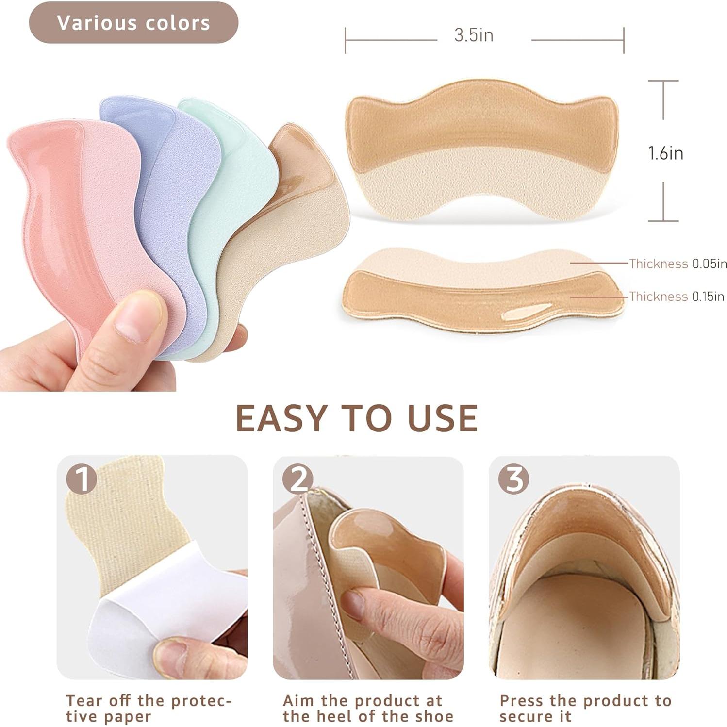 Almohadillas de Gel para Talón HiRui - 4 Pares Beige