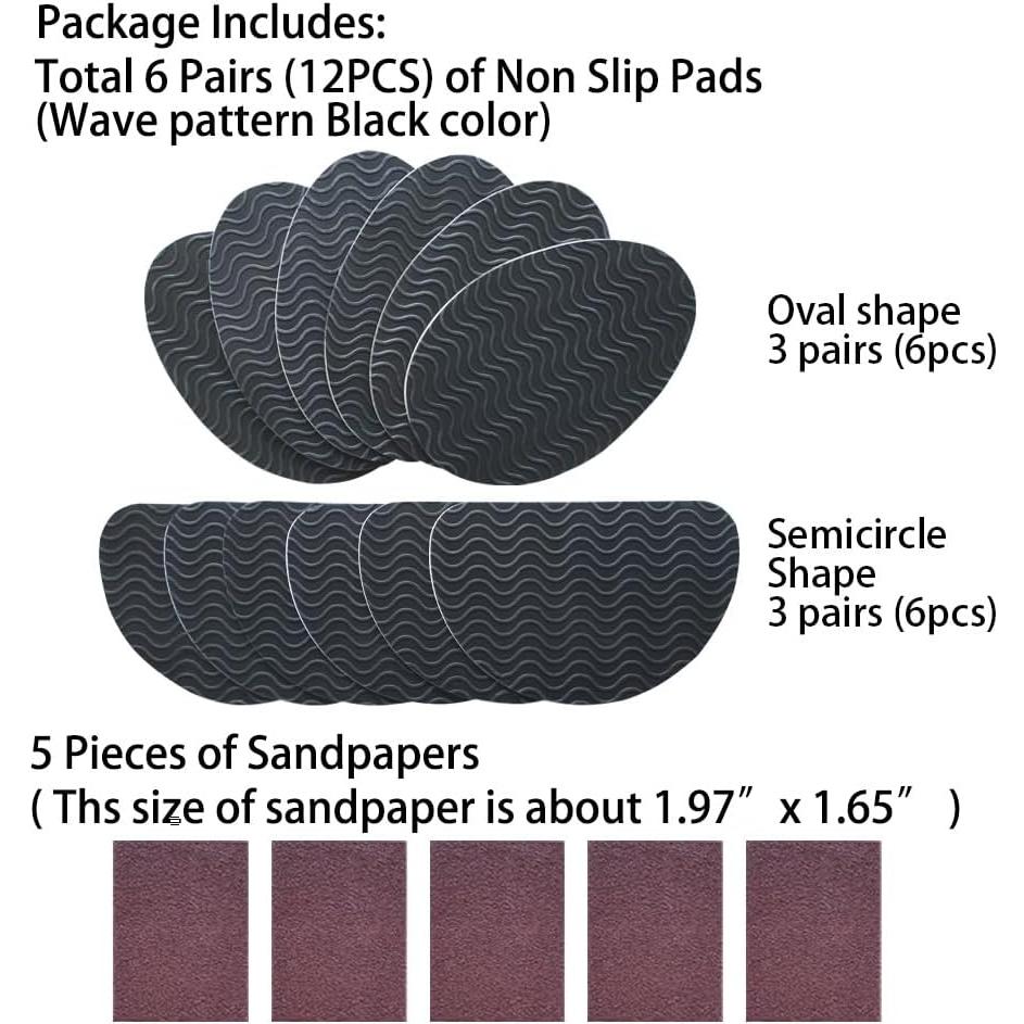 Almohadillas Antideslizantes UNIKSTEP 12 Piezas Goma Negra