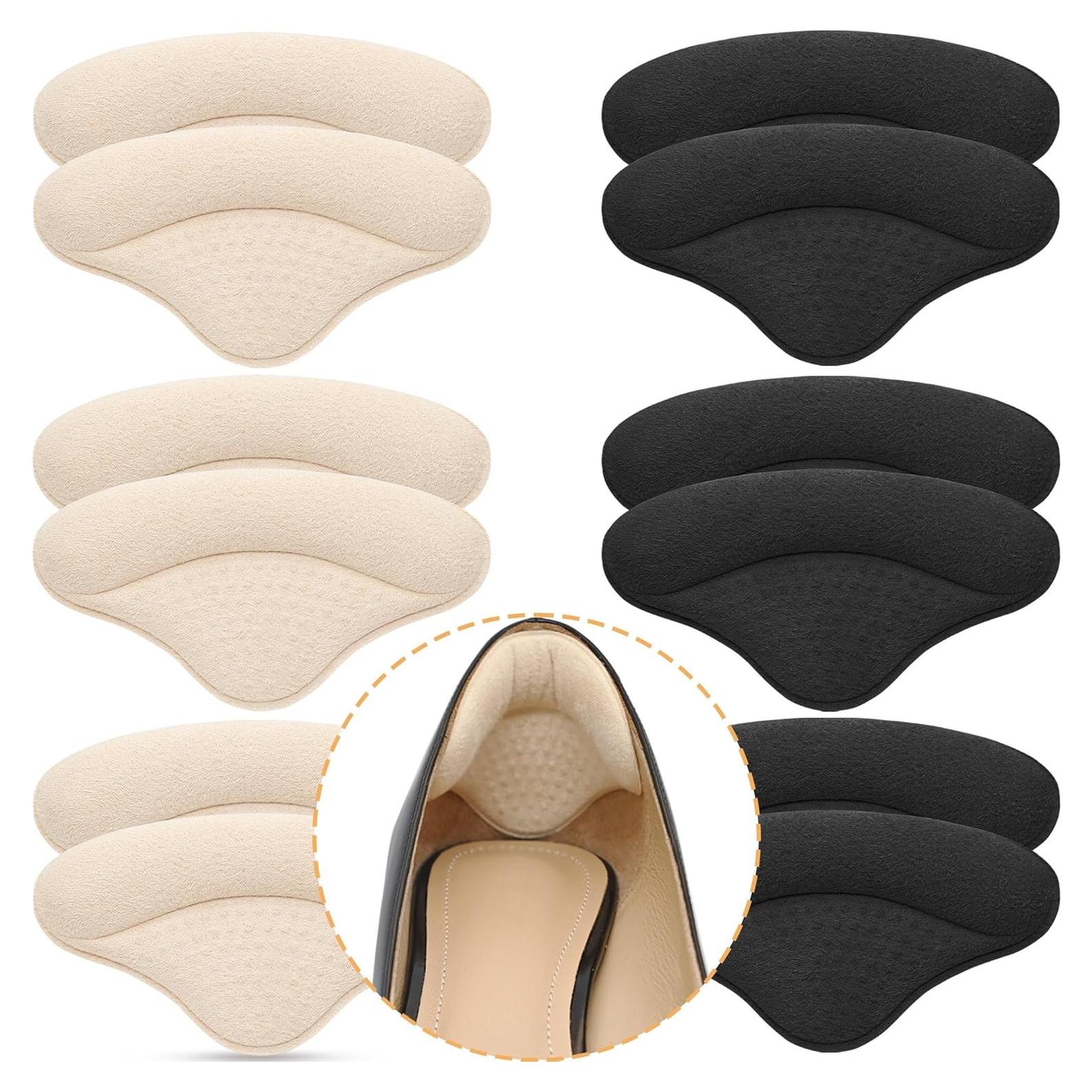 6 Pares Almohadillas para Talones Comfowner - Negro y Beige