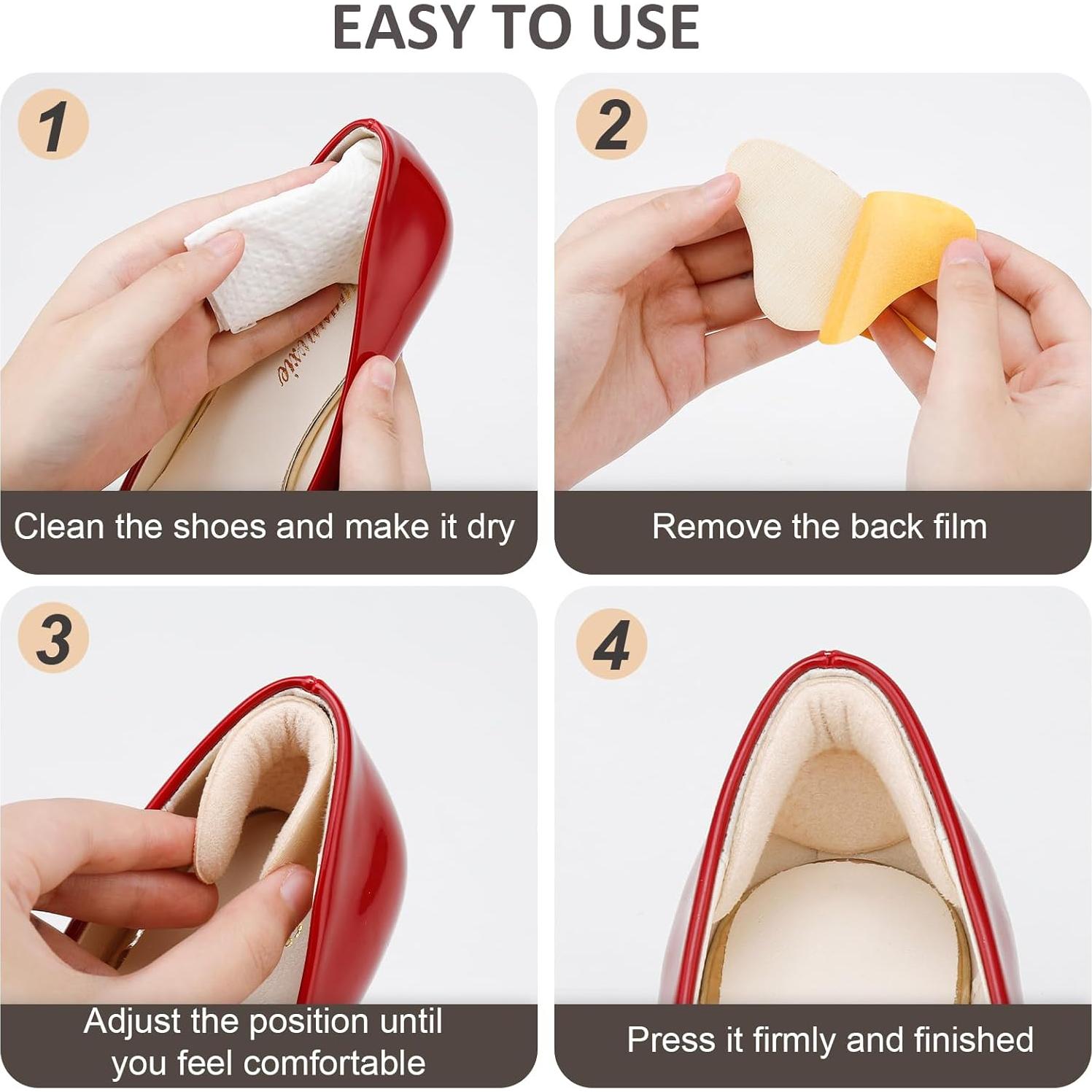 6 Pares Almohadillas para Talones Comfowner - Negro y Beige