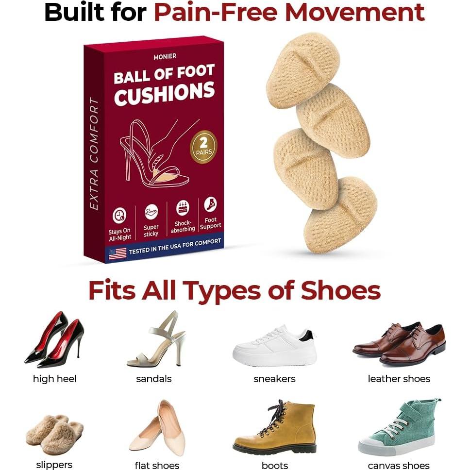 Cojines Metatarsales Monier para Tacones Altos - 2 Pares