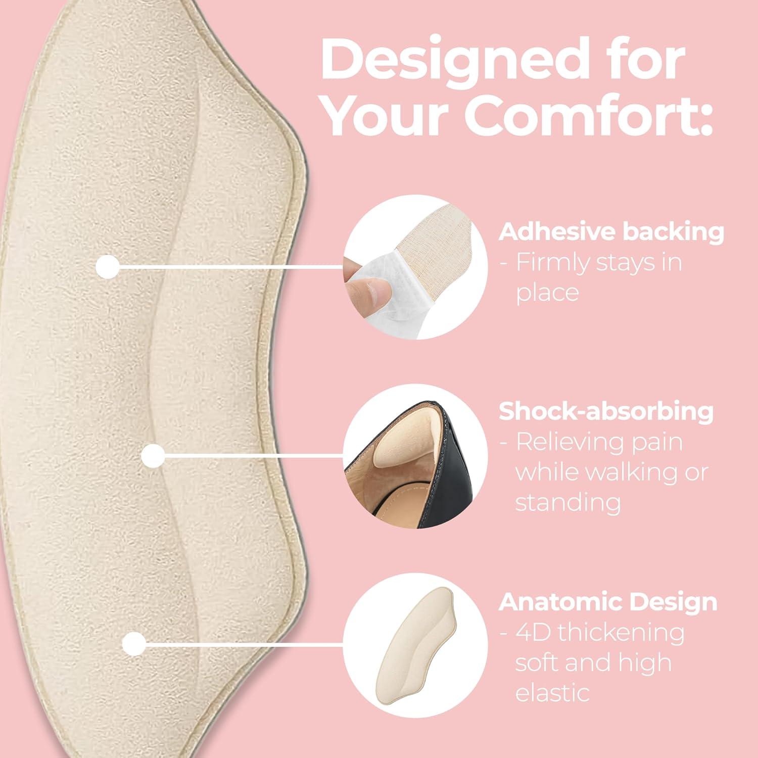 Almohadillas para Talones Homergy - 8 Piezas Beige, Comodidad y Ajuste