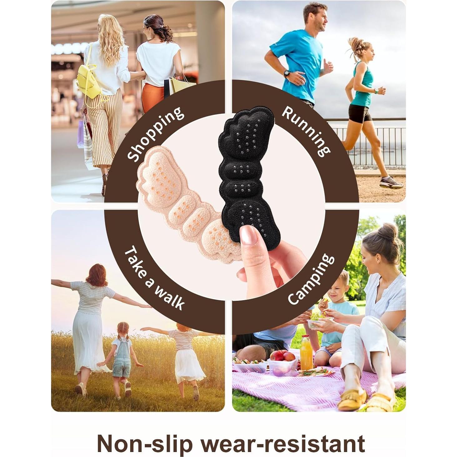 6 Pares Almohadillas para Talones EIRMAT - Alivio Dolor y Antideslizante