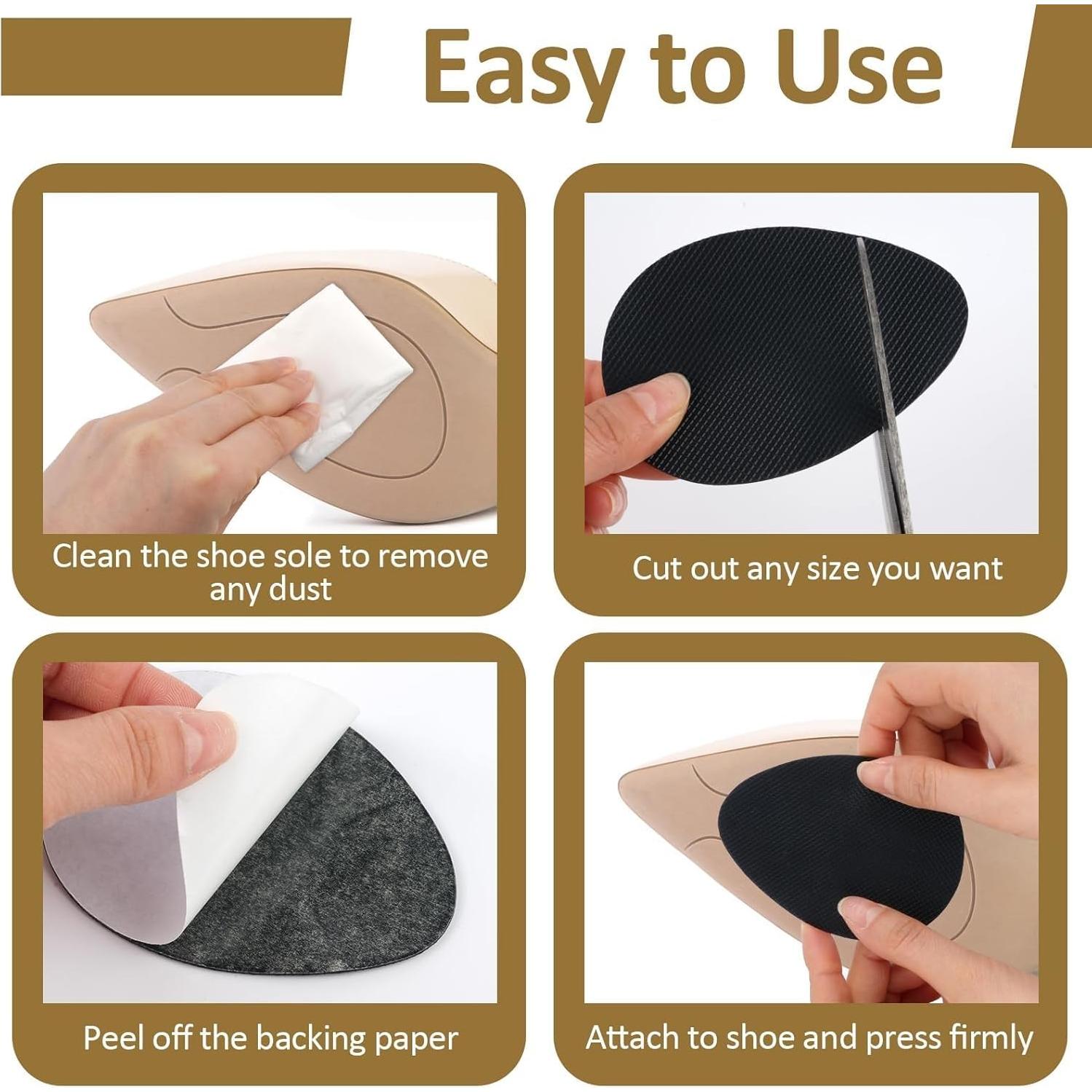 PEASUG 24 Almohadillas Antideslizantes para Zapatos - Negro