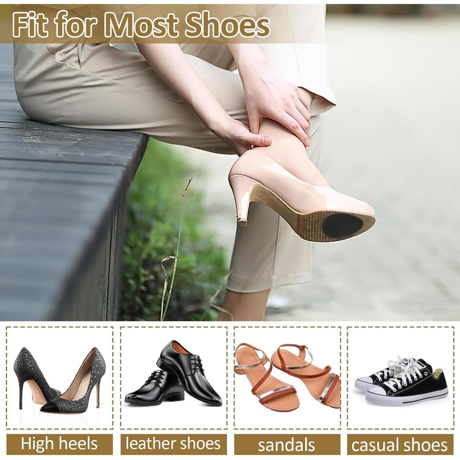 PEASUG 24 Almohadillas Antideslizantes para Zapatos - Negro