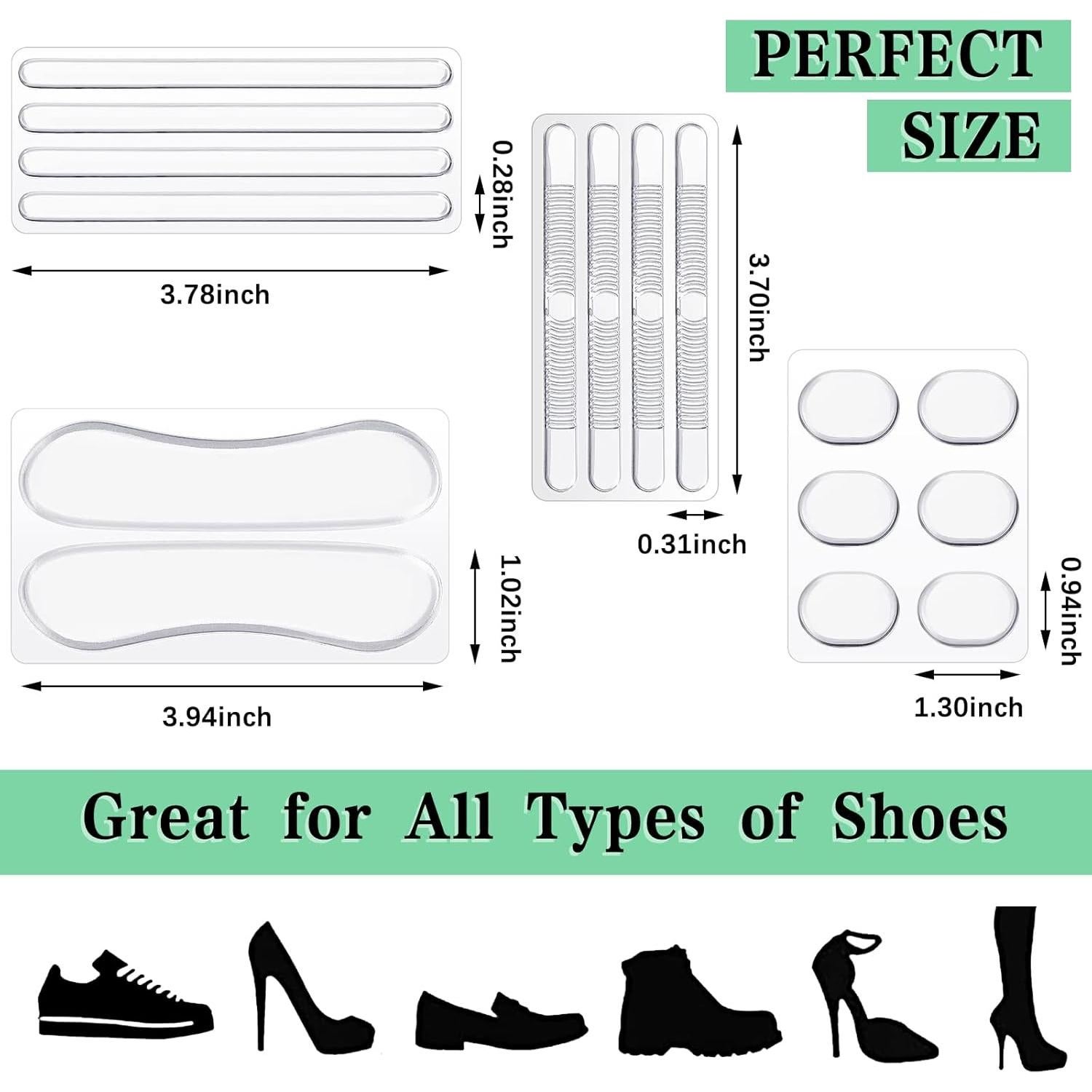 34 Piezas Inserciones de Cojín Silicona para Zapatos Jiuguva