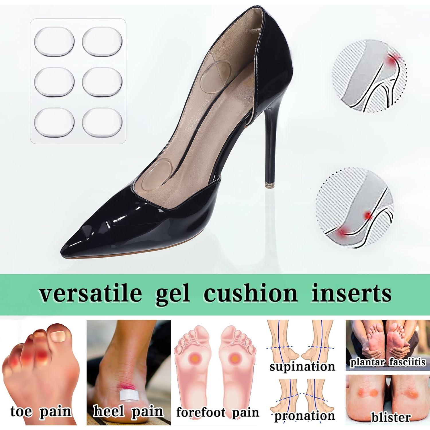 34 Piezas Inserciones de Cojín Silicona para Zapatos Jiuguva