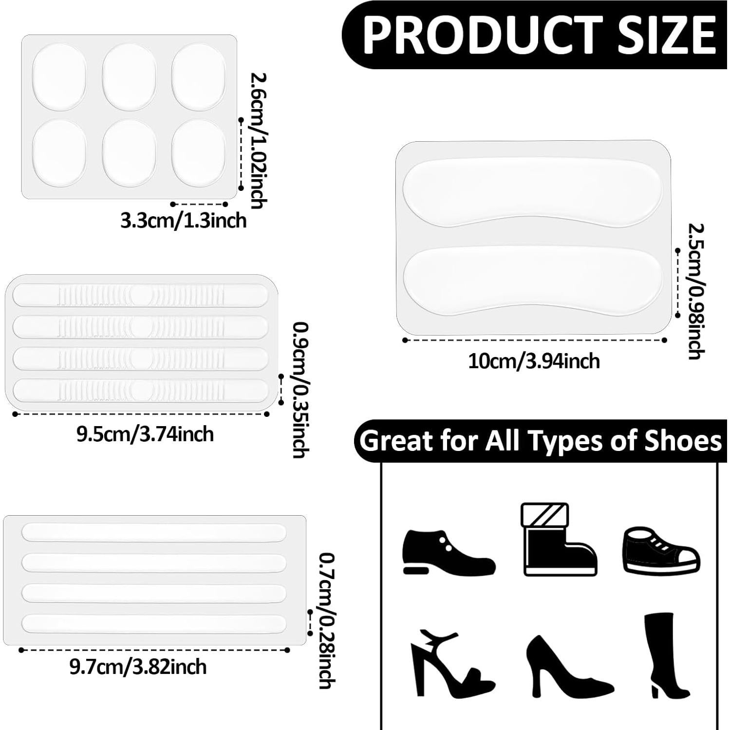 34 Piezas Almohadillas de Silicona para Tacones Tucnoeu