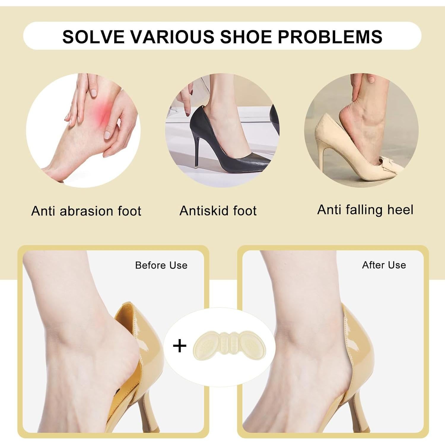 6 Pares Almohadillas para Talones Qgond - Alivio Dolor y Ampollas