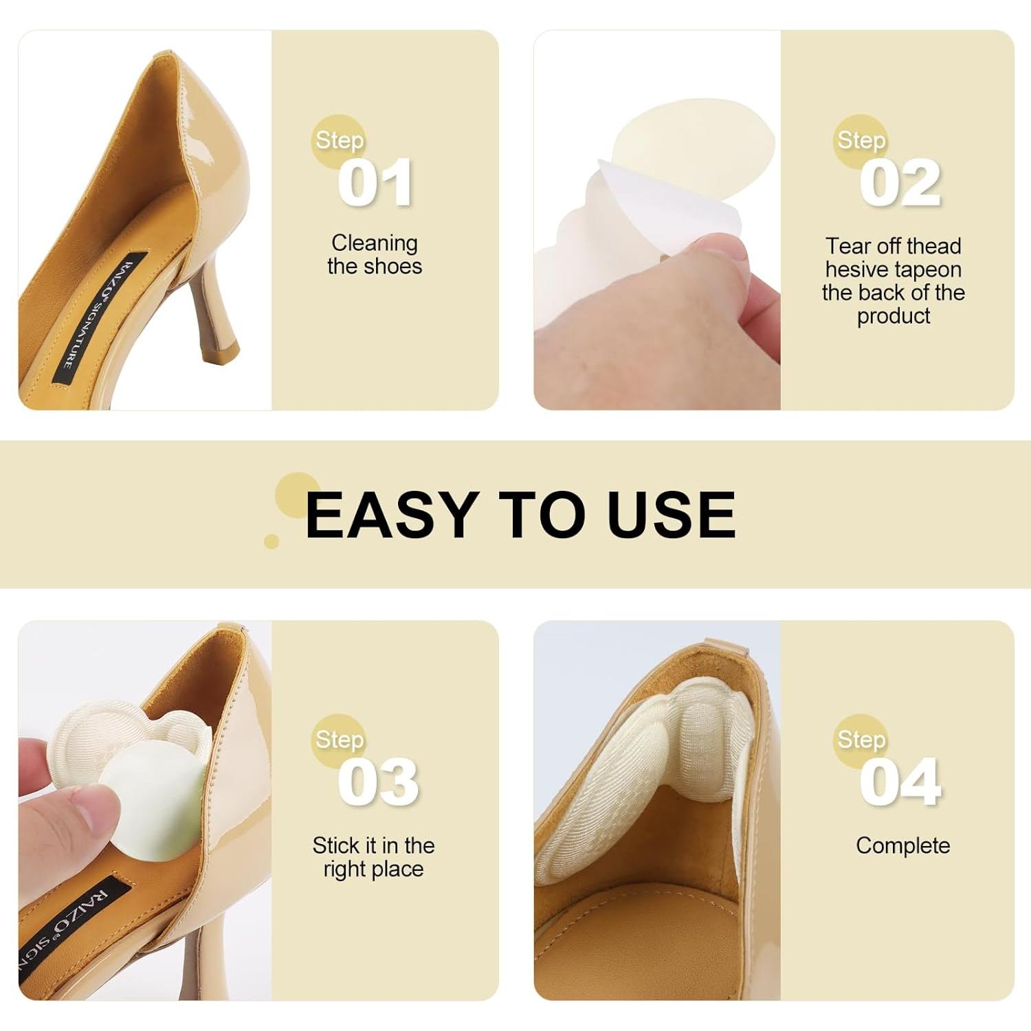 6 Pares Almohadillas para Talones Qgond - Alivio Dolor y Ampollas