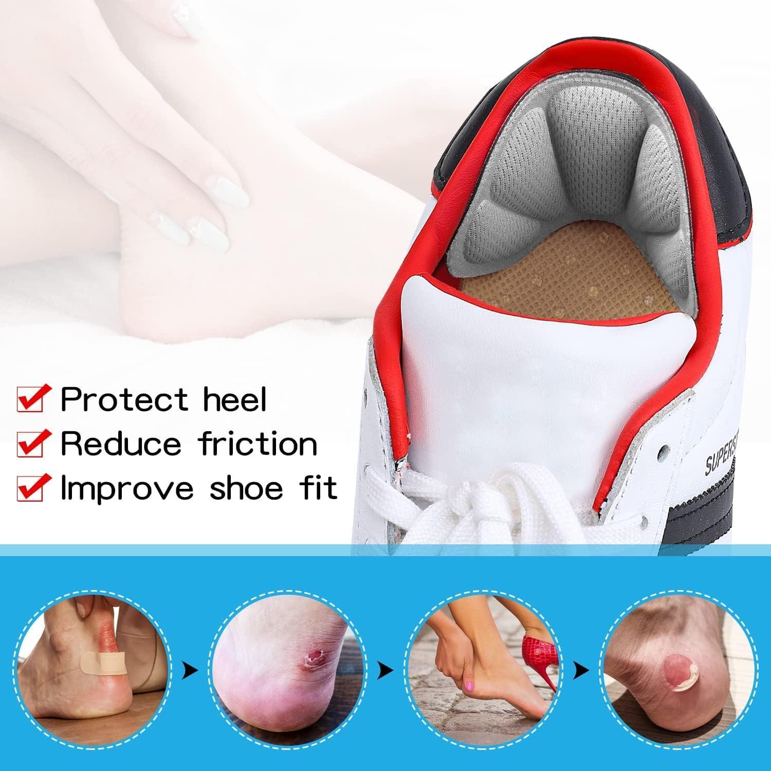 Almohadillas de Talón Huethy 8PCS Grises para Zapatos