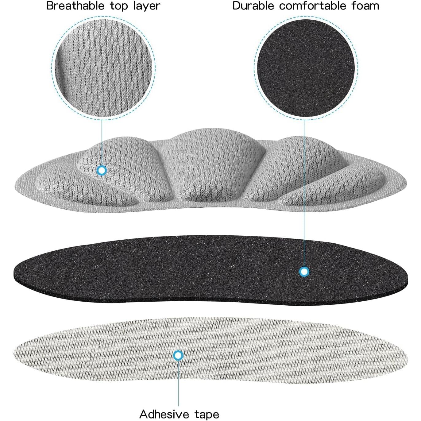 Almohadillas de Talón Huethy 8PCS Grises para Zapatos