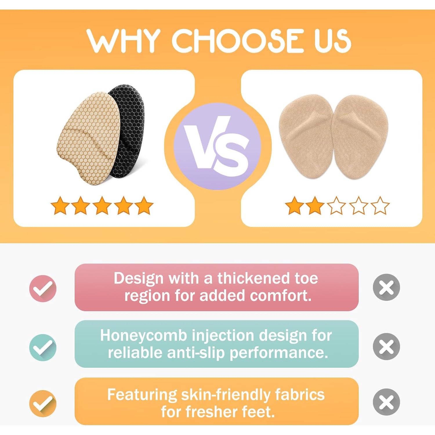 Almohadillas Metatarsales ZAIWOO Beige - 2 Pares Antideslizantes