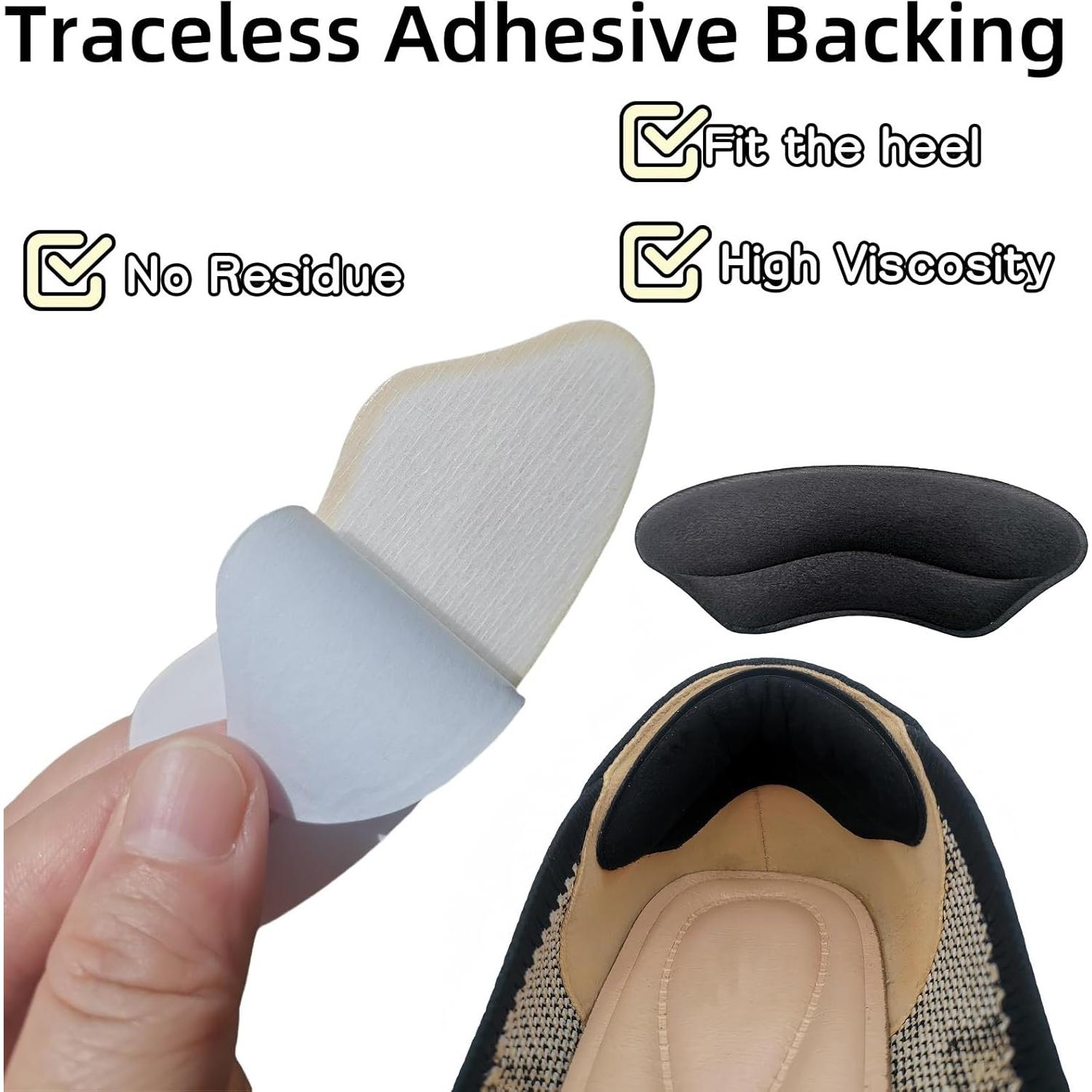 Almohadillas de Talón DLOSN - 6 Pares Negros para Zapatos