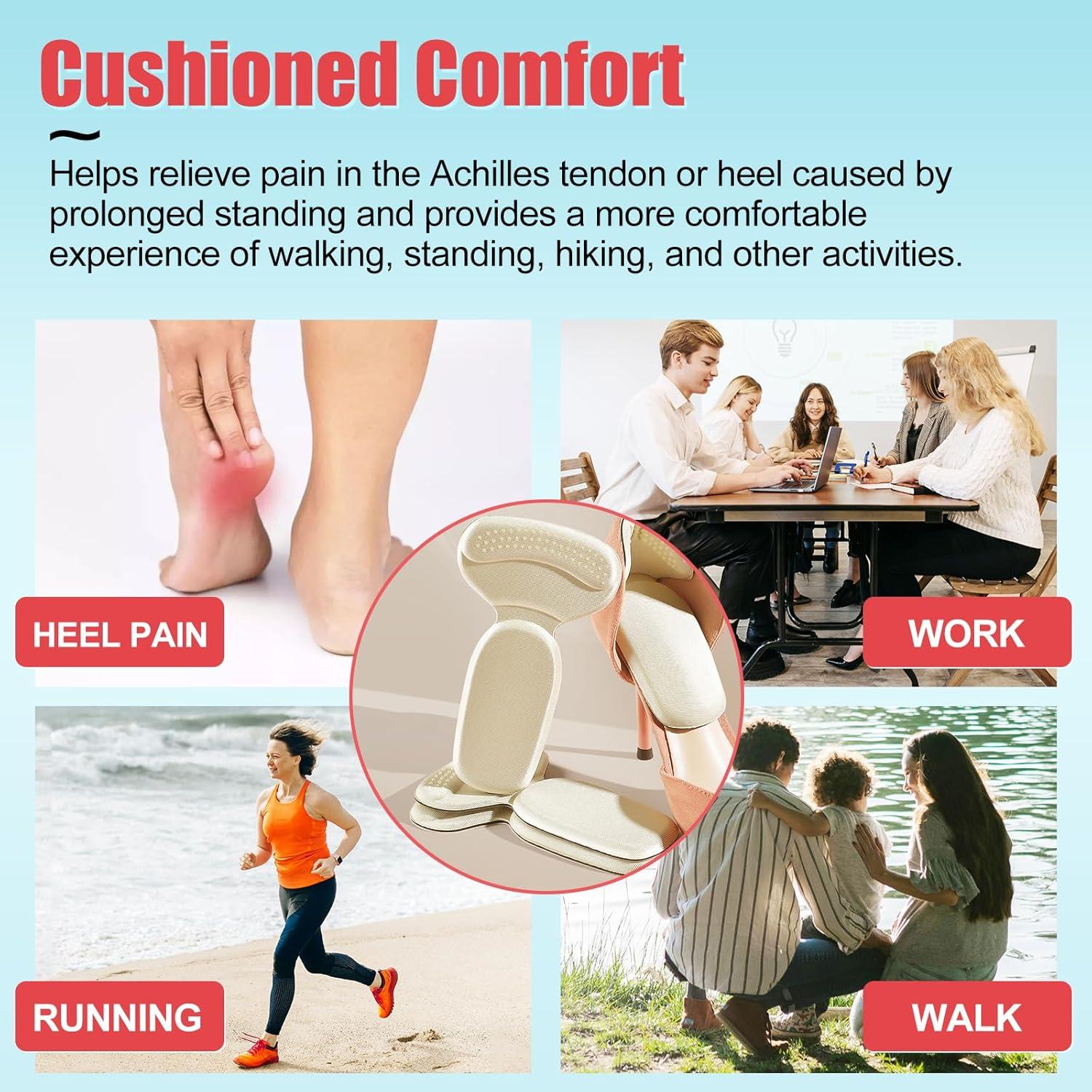 Almohadillas para Talones Phixbear - 4 Pares, Alivio Dolor y Ajuste