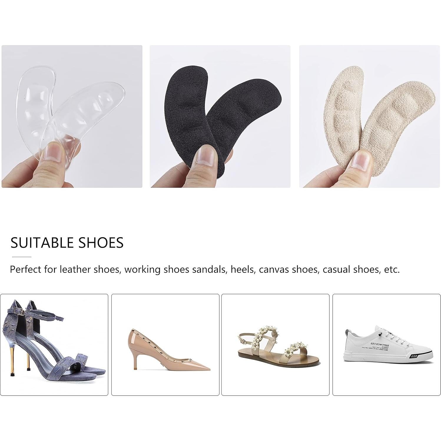 Almohadillas Metatarsales GQTJP para Tacones - 3 Pares Transparentes