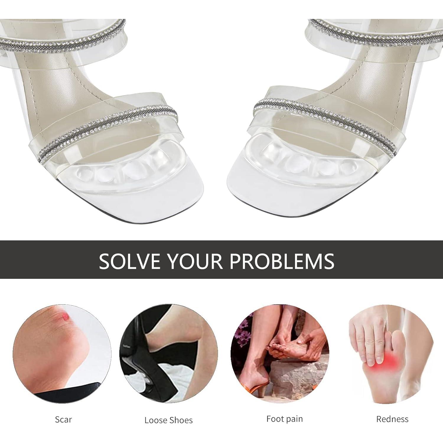 Almohadillas Metatarsales GQTJP para Tacones - 3 Pares Transparentes