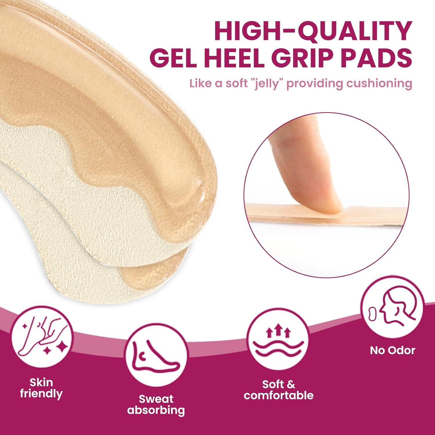 Almohadillas de talón autoadhesivas Bukihome - 6 pares Beige