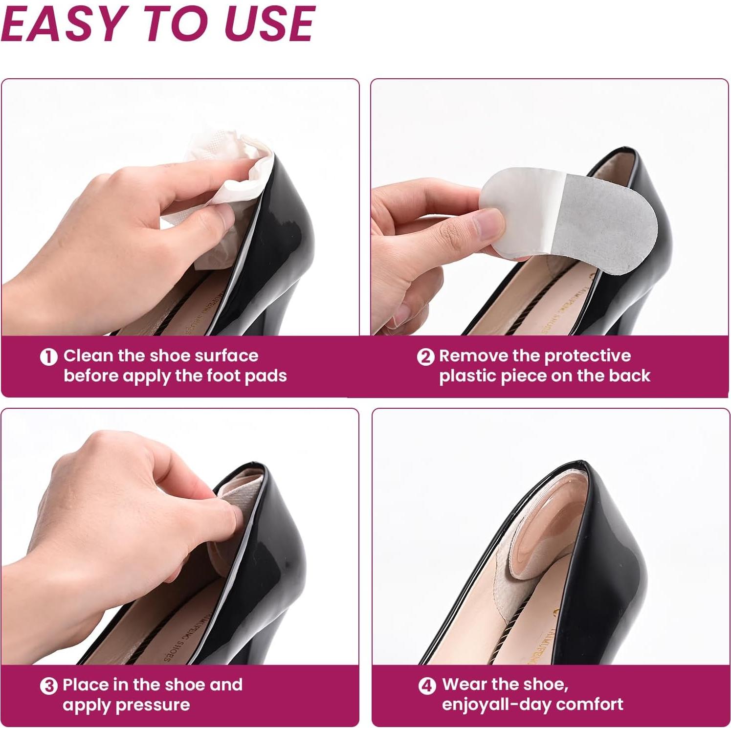 Almohadillas de talón autoadhesivas Bukihome - 6 pares Beige