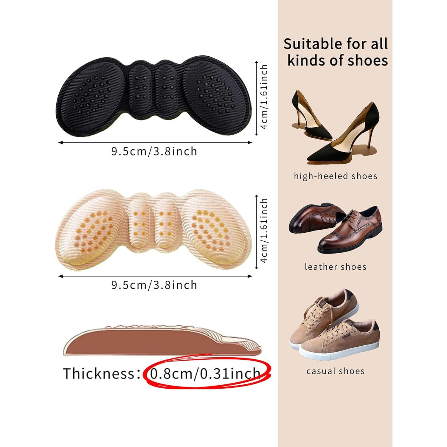 Almohadillas para Talones IOFLIGGA - 4 Pares Antideslizantes