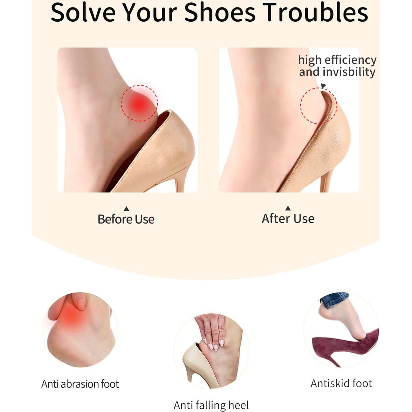 Almohadillas para Talones IOFLIGGA - 4 Pares Antideslizantes