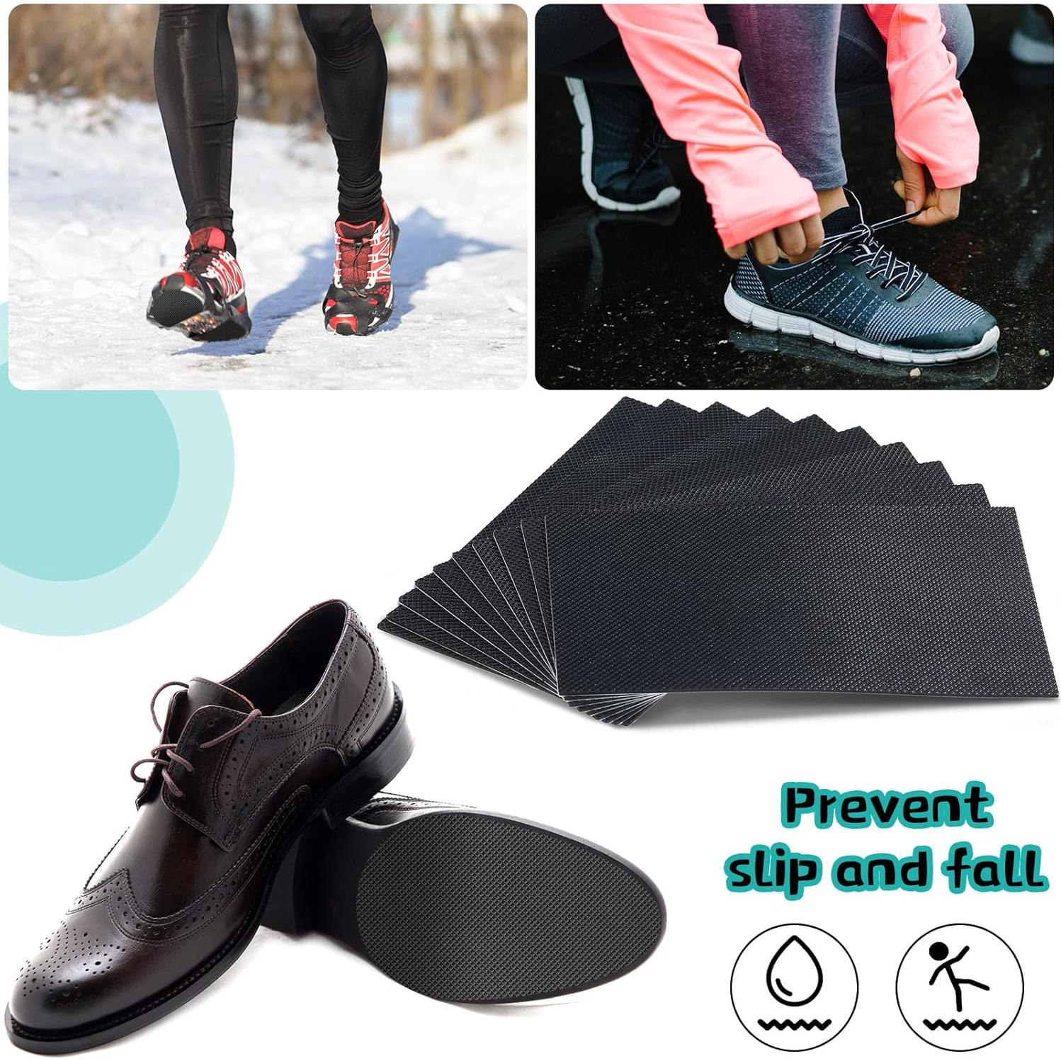 10 Almohadillas Antideslizantes para Suela de Zapato Negro