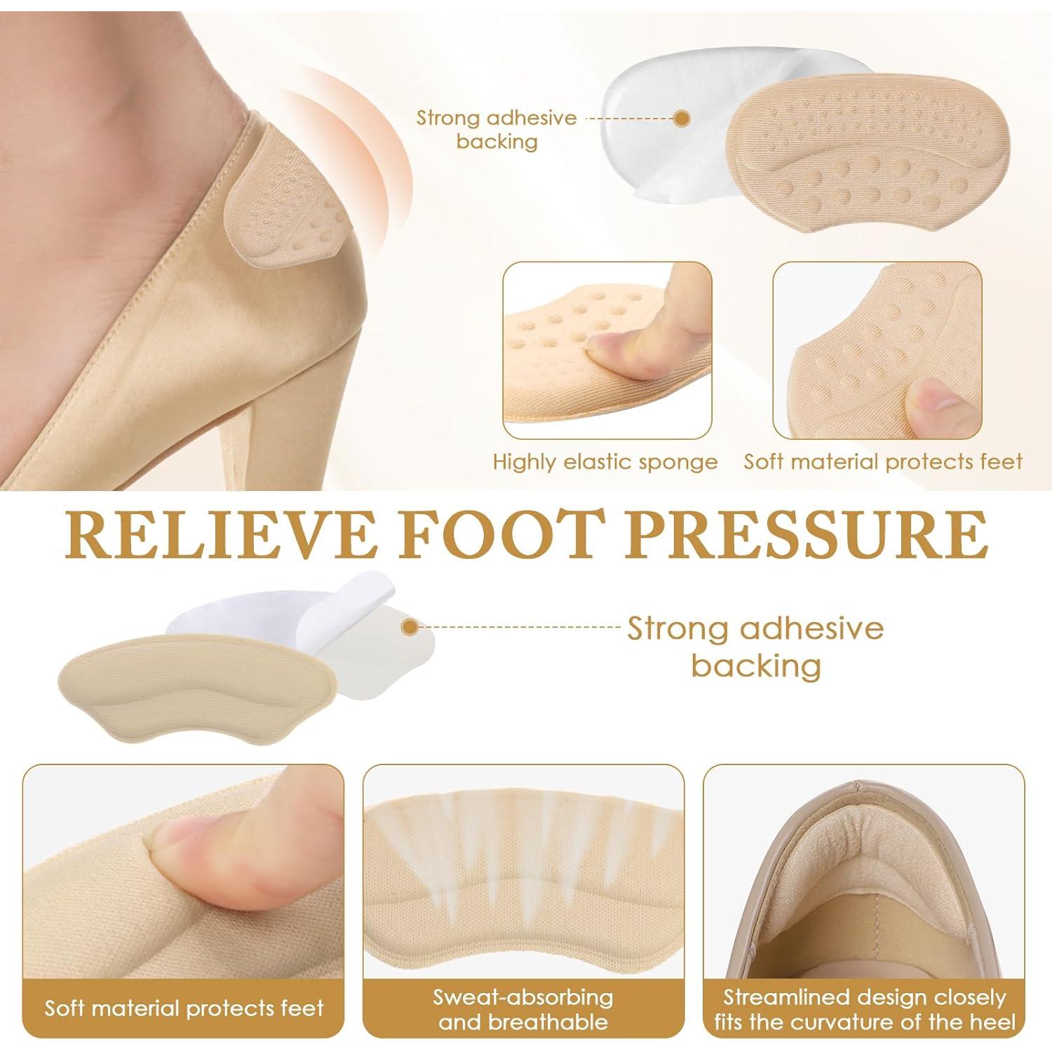 Almohadillas para Talones y Metatarsales Cverny - 4 Pairs Beige/Negro