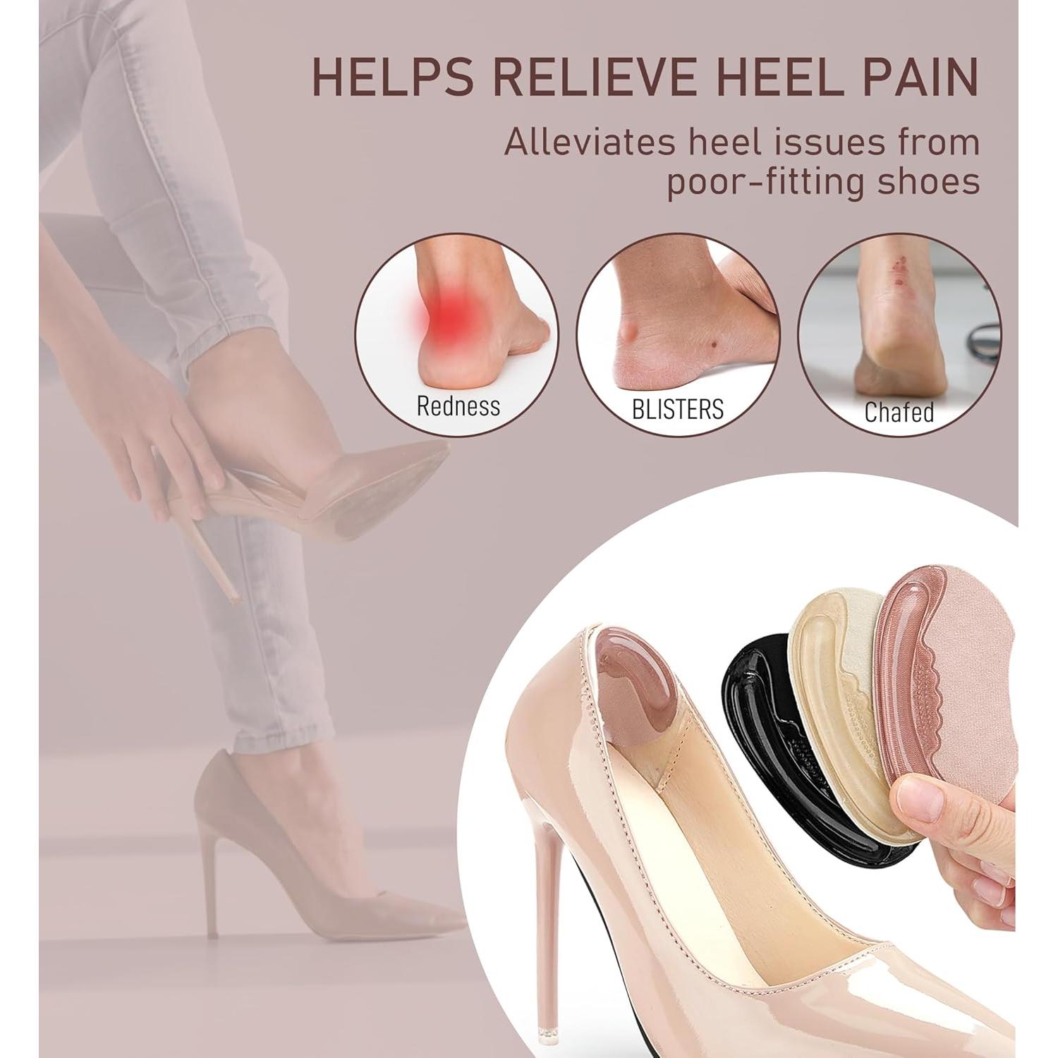 Almohadillas para Talones HGBOO - 4 Pares Gel Antideslizante