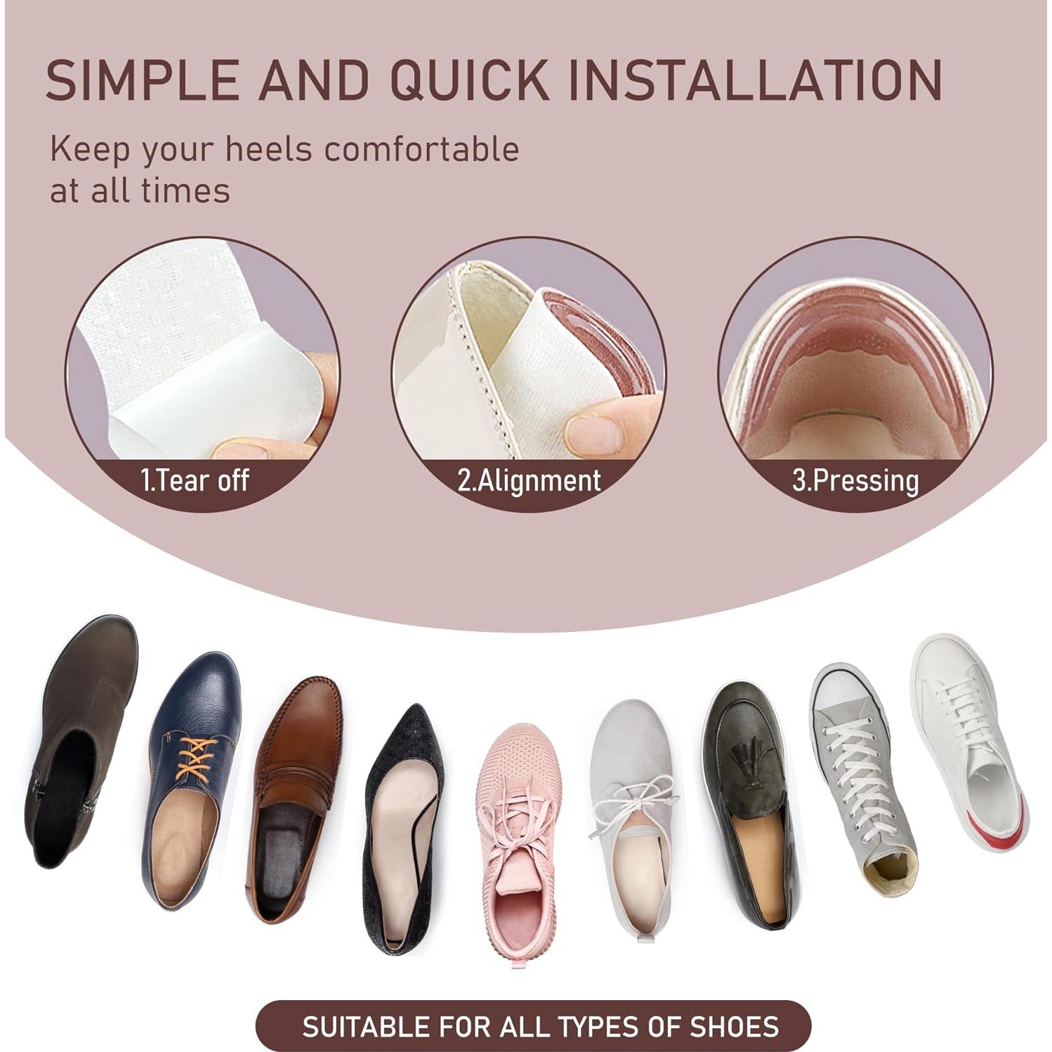 Almohadillas para Talones HGBOO - 4 Pares Gel Antideslizante