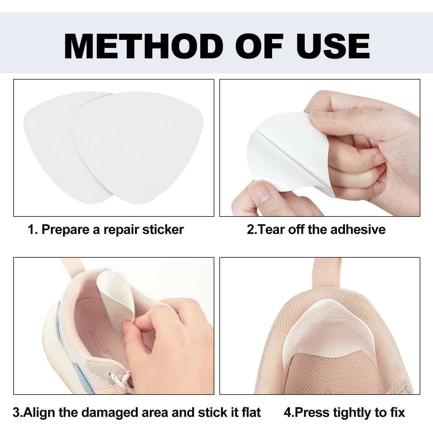 6 Pares Almohadillas Cuero Talón HTZNHXT Blancas