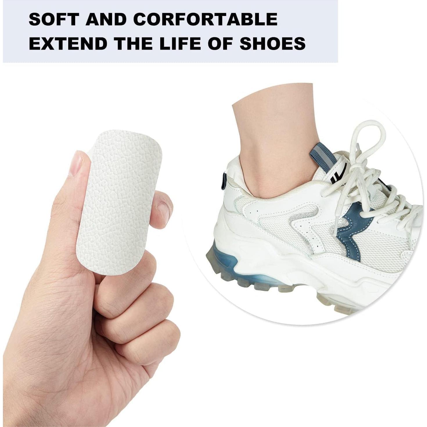 6 Pares Almohadillas Cuero Talón HTZNHXT Blancas