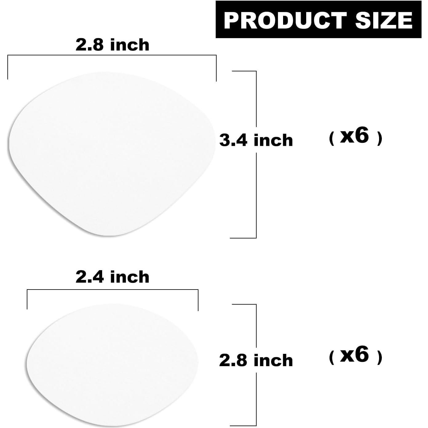 6 Pares Almohadillas Cuero Talón HTZNHXT Blancas