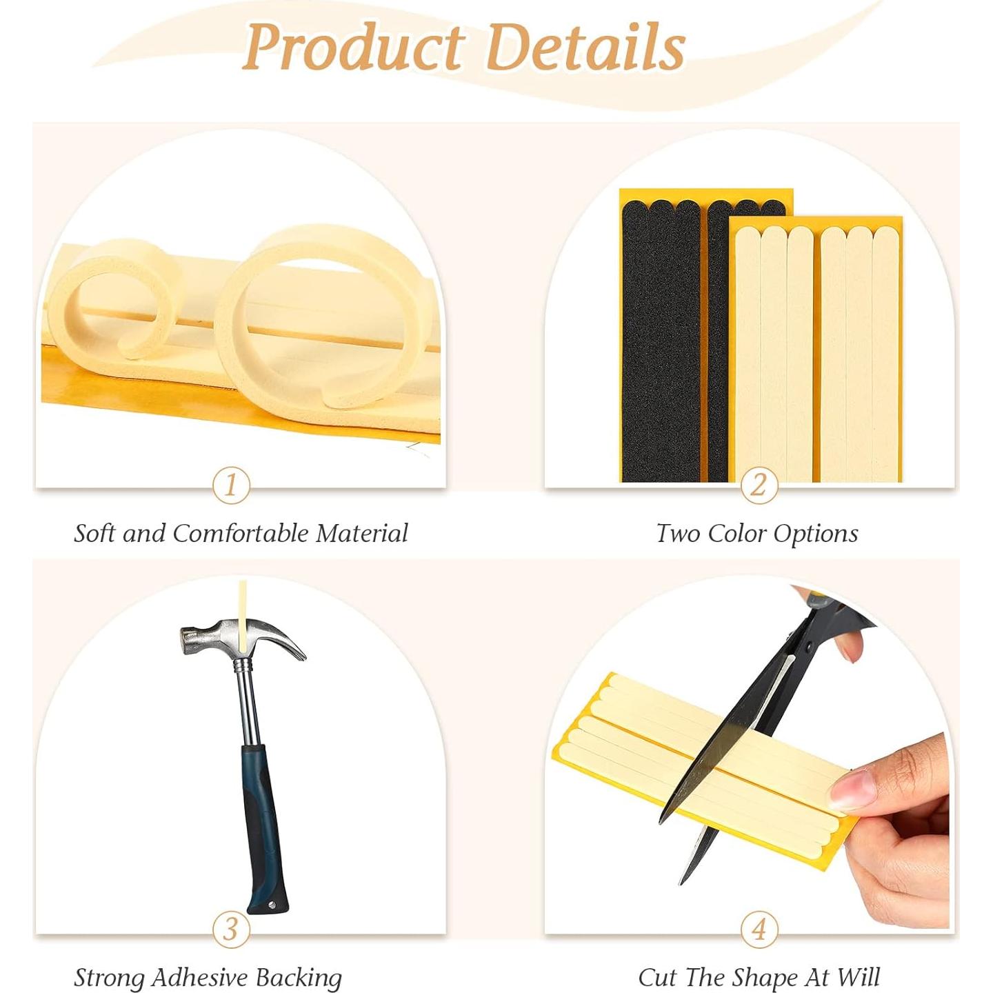 Tiras de Cojín para Tacones Neer 12 Pcs Negro y Beige