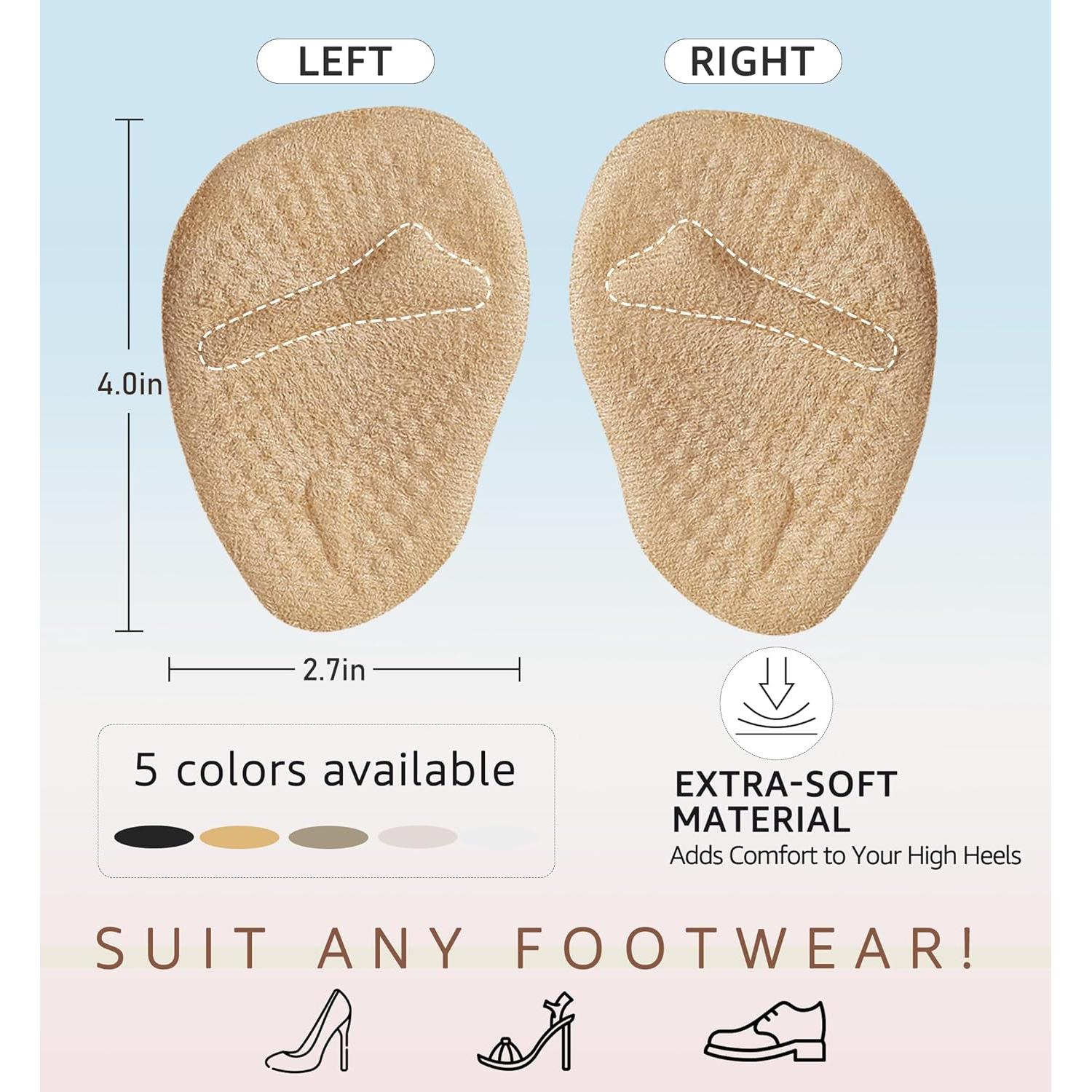 Almohadillas Metatarsales HiRui - 2 Pares Beige Antideslizantes