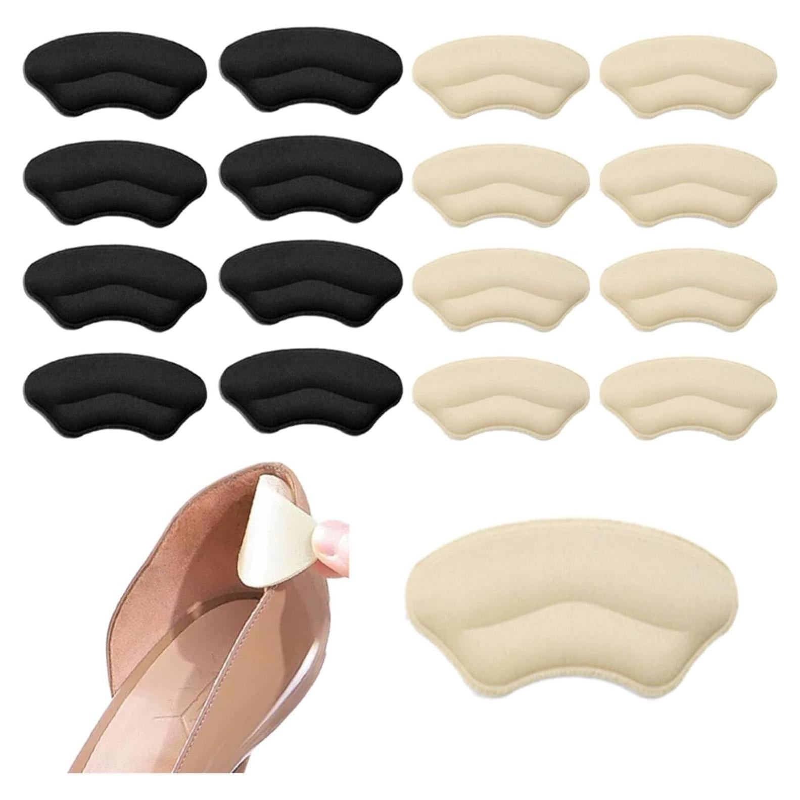 Almohadillas para Talones IVICOO - 8 Pares Beige y Negras