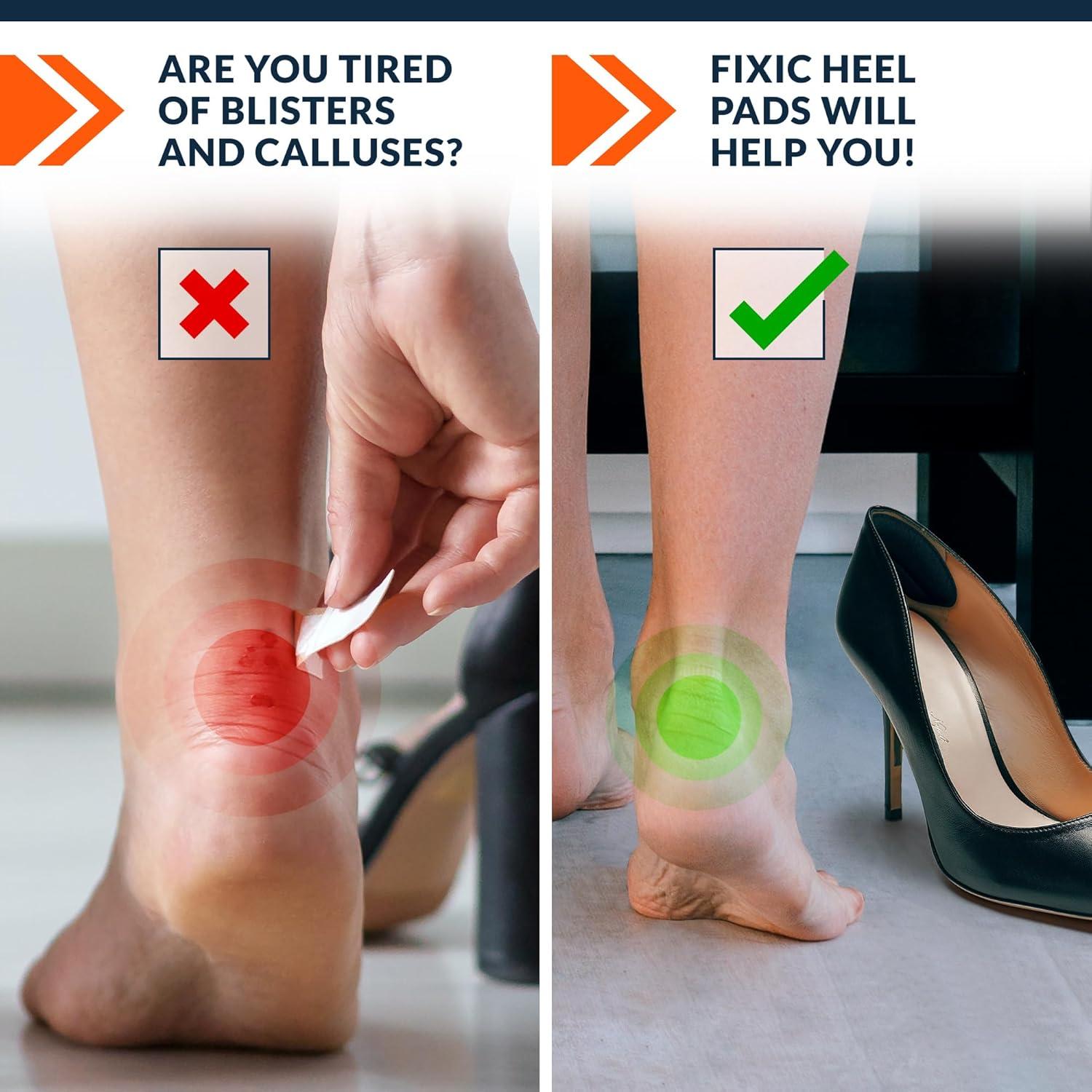 Protectores de Talón Fixic - 5 Pares Beige y Negros - Almohadillas Unisex