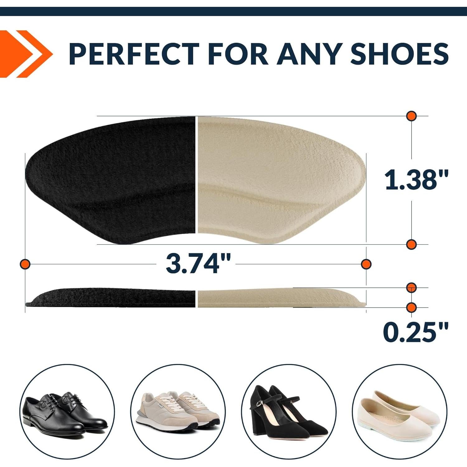 Protectores de Talón Fixic - 5 Pares Beige y Negros - Almohadillas Unisex