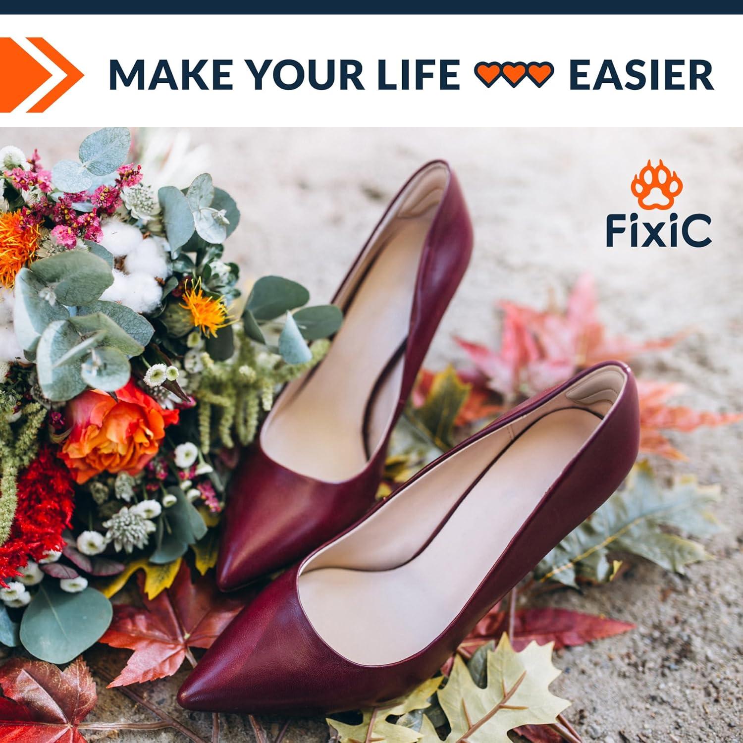 Protectores de Talón Fixic - 5 Pares Beige y Negros - Almohadillas Unisex