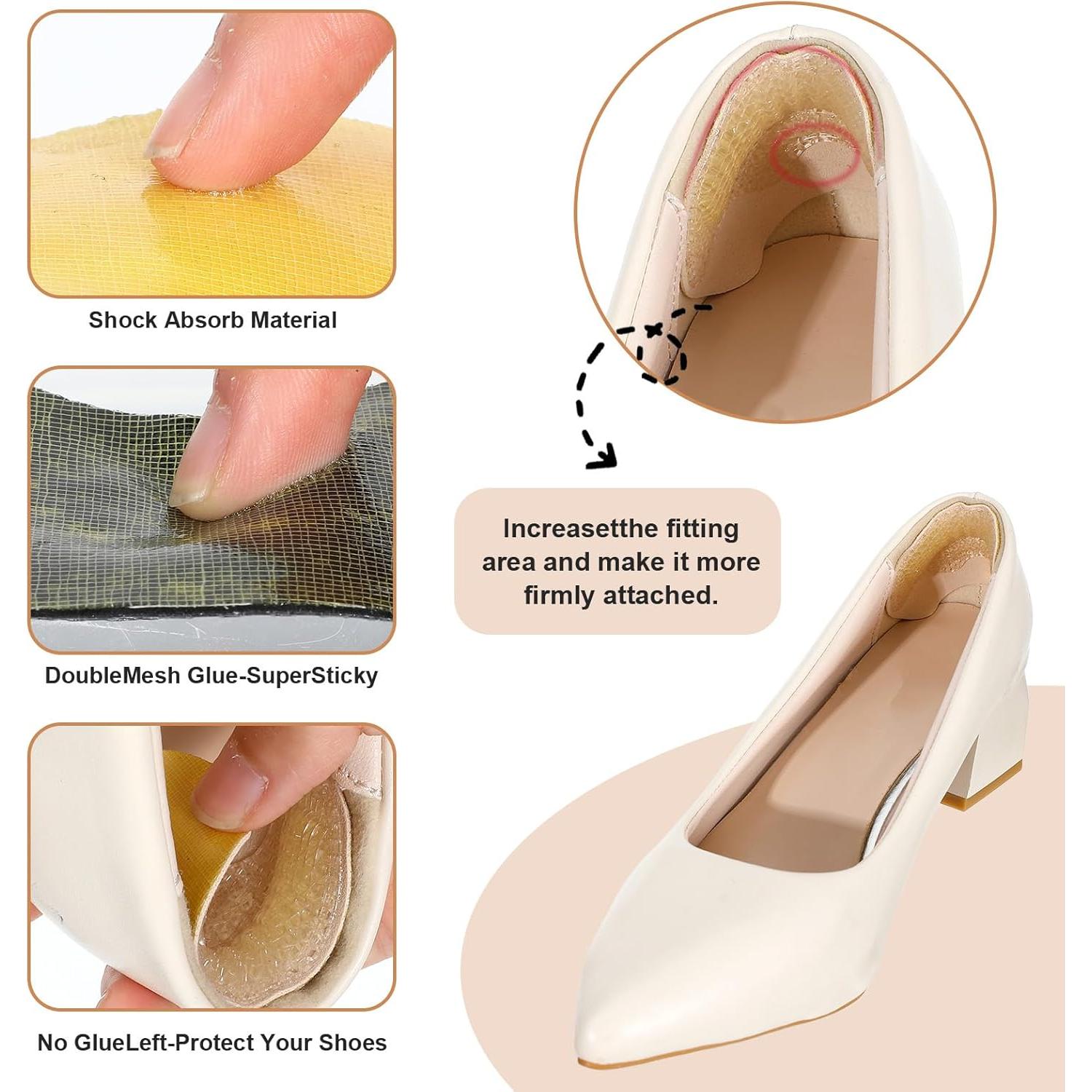 4 Pares Almohadillas de Talón YBEATY Gel Suave Antideslizantes