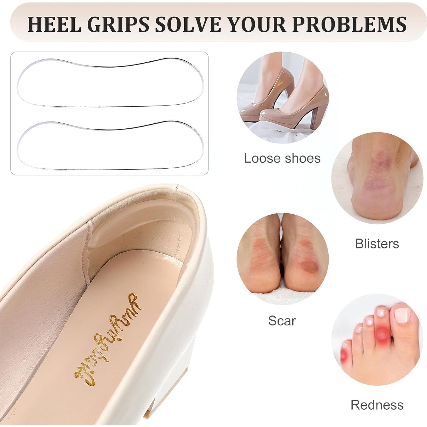 9 Almohadillas de Talón Silicona Transparente Aeaocvo 10x2.6cm