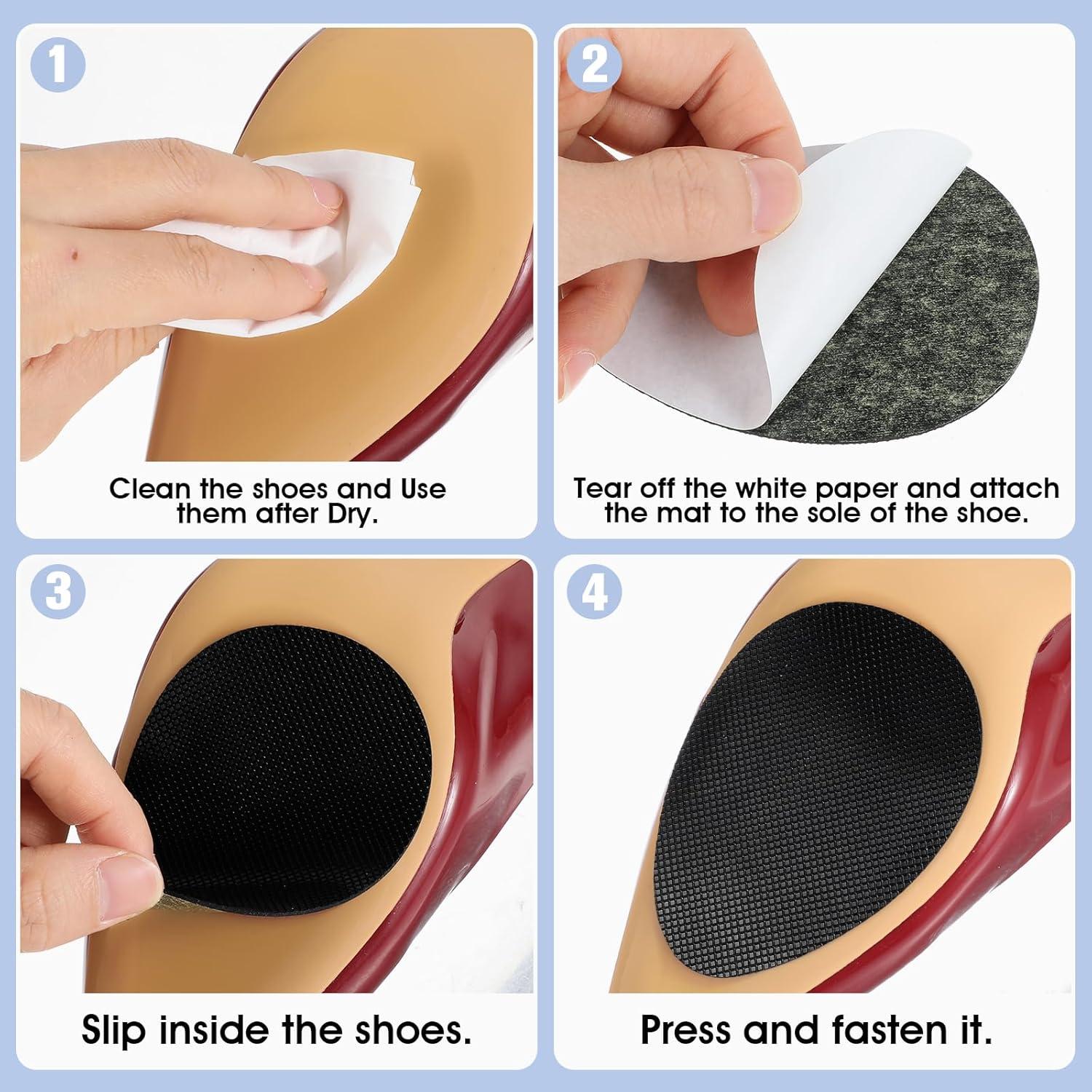 4 Pares Almohadillas Antideslizantes Piriuuo para Zapatos Negros