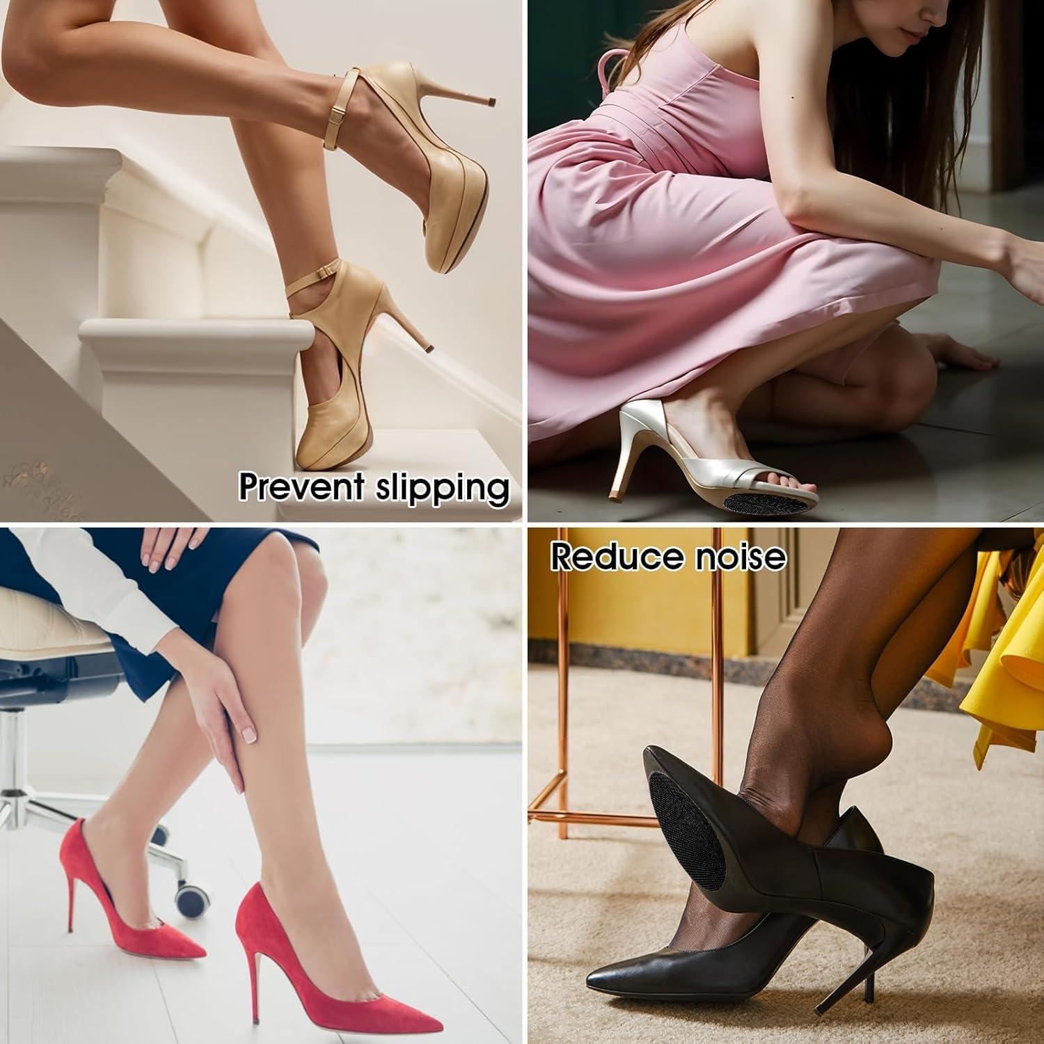 4 Pares Almohadillas Antideslizantes Piriuuo para Zapatos Negros